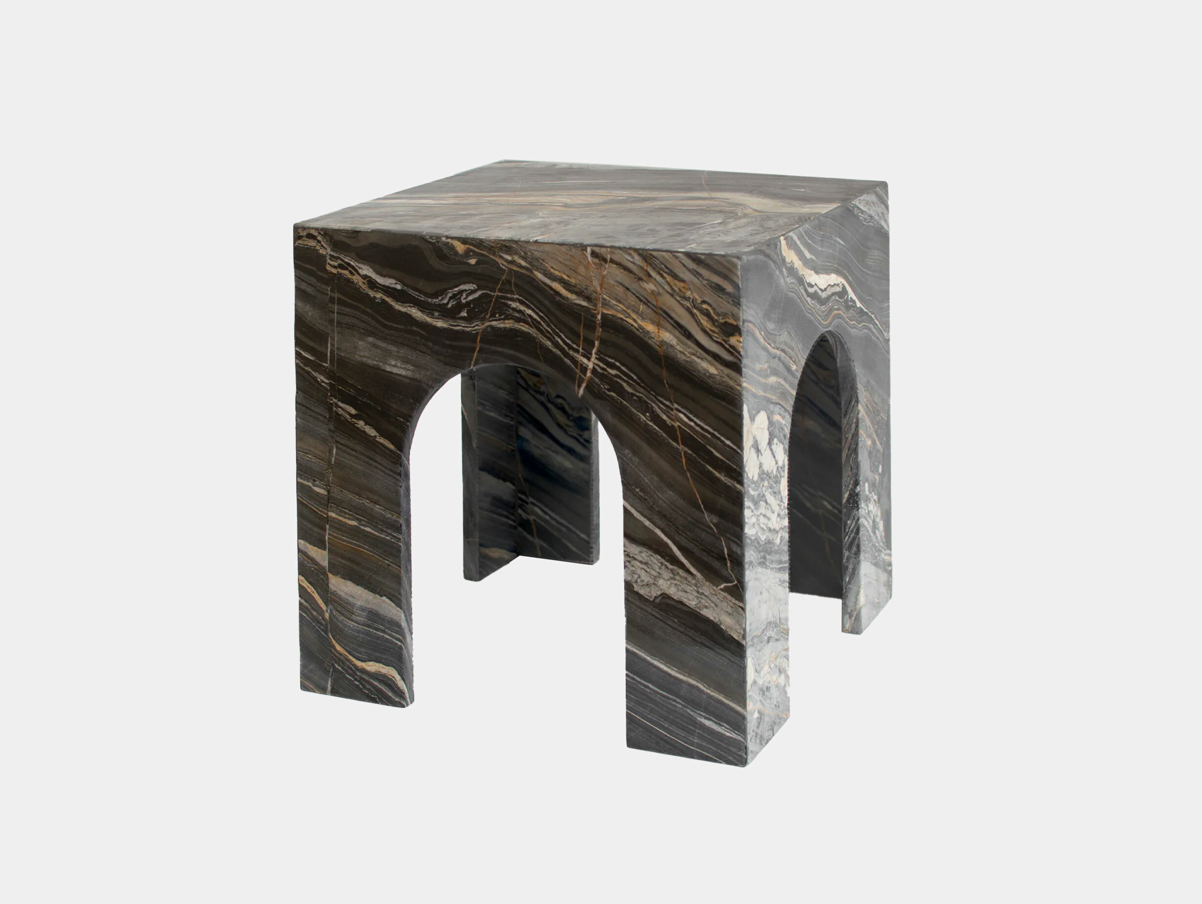 Kiwano concept arch side table picasso marble