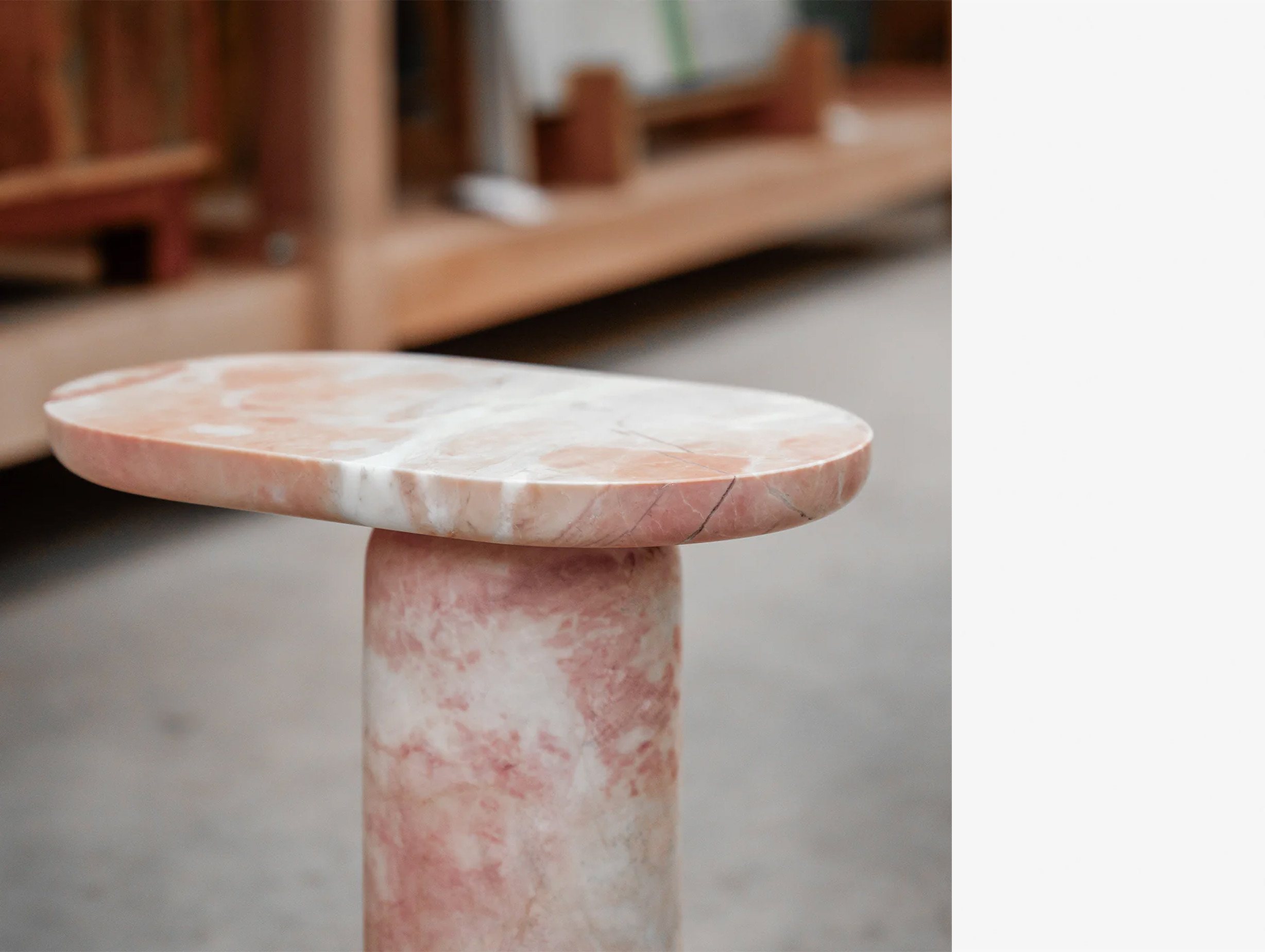 Kiwano concept bold side table pink marble story 2