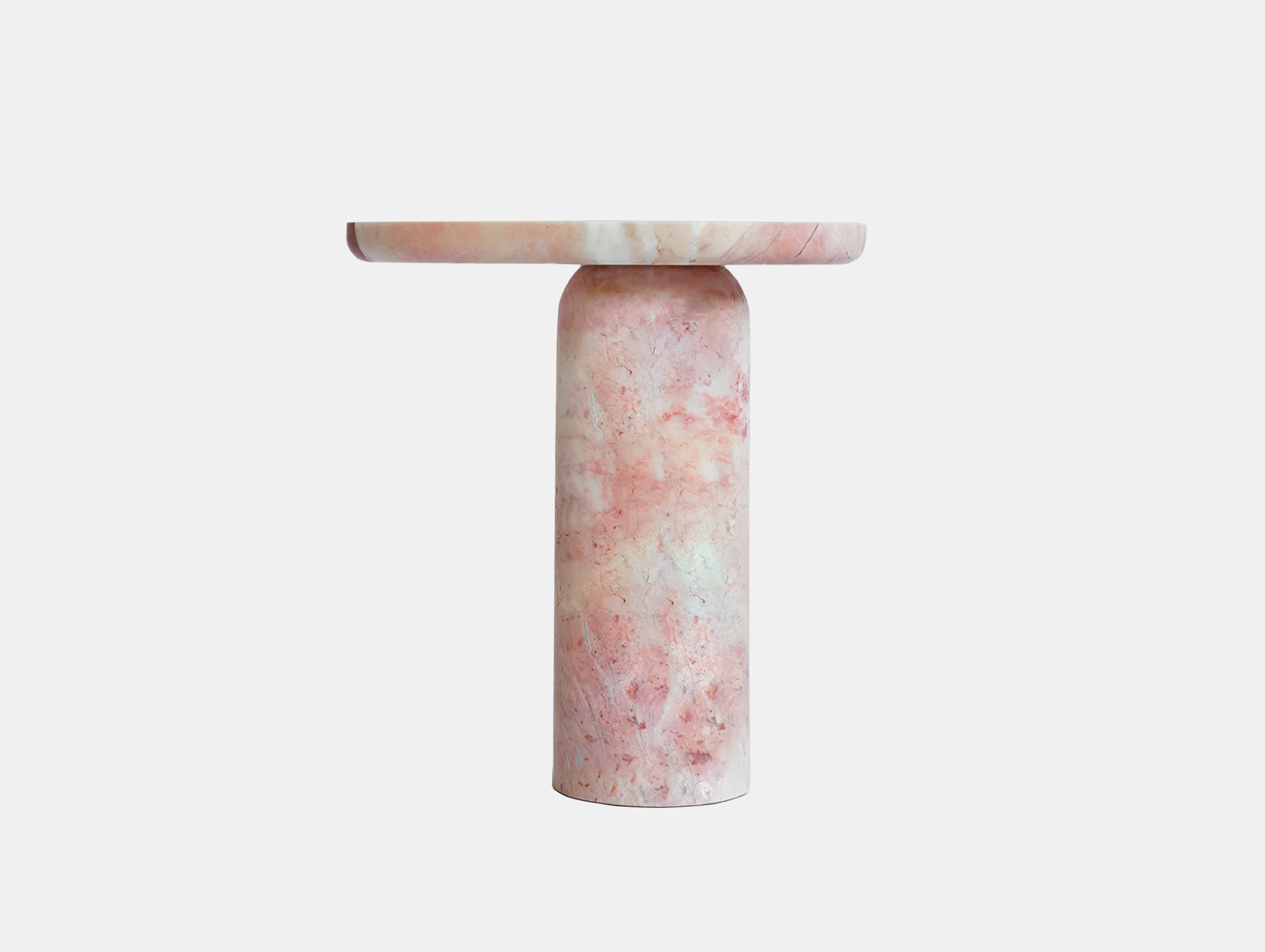 Kiwano concept bold side table pink marble