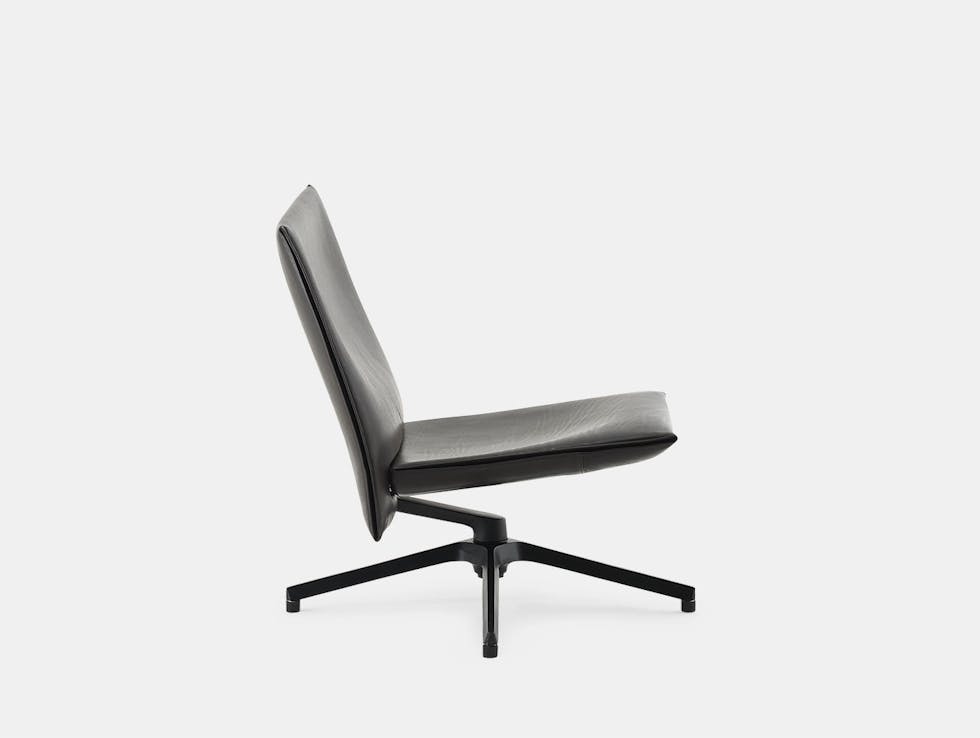 Knoll Pilot Lounge Chair Low Black Leather Edward Barber Jay Osgerby