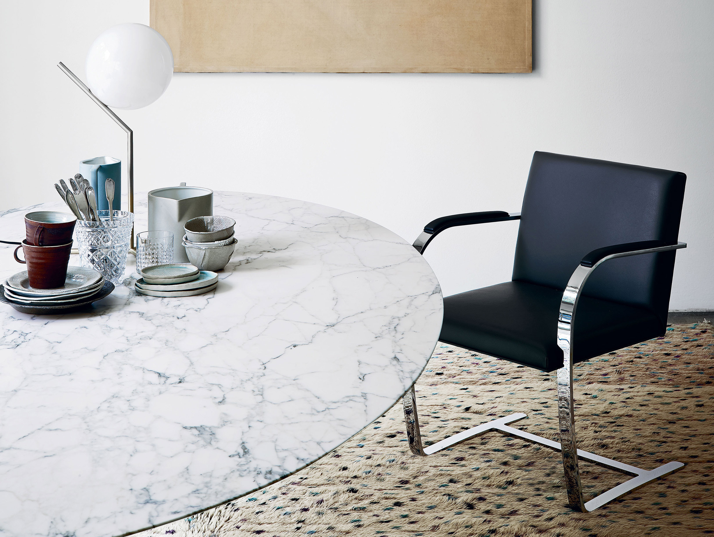 Knoll mies van der rohe brno side chair lifestyle