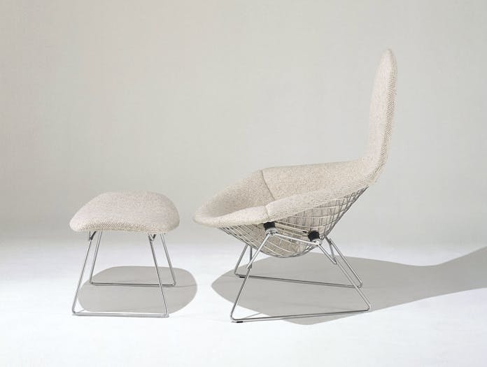 Knoll Harry Bertoia Bird Chair And Footstool Side