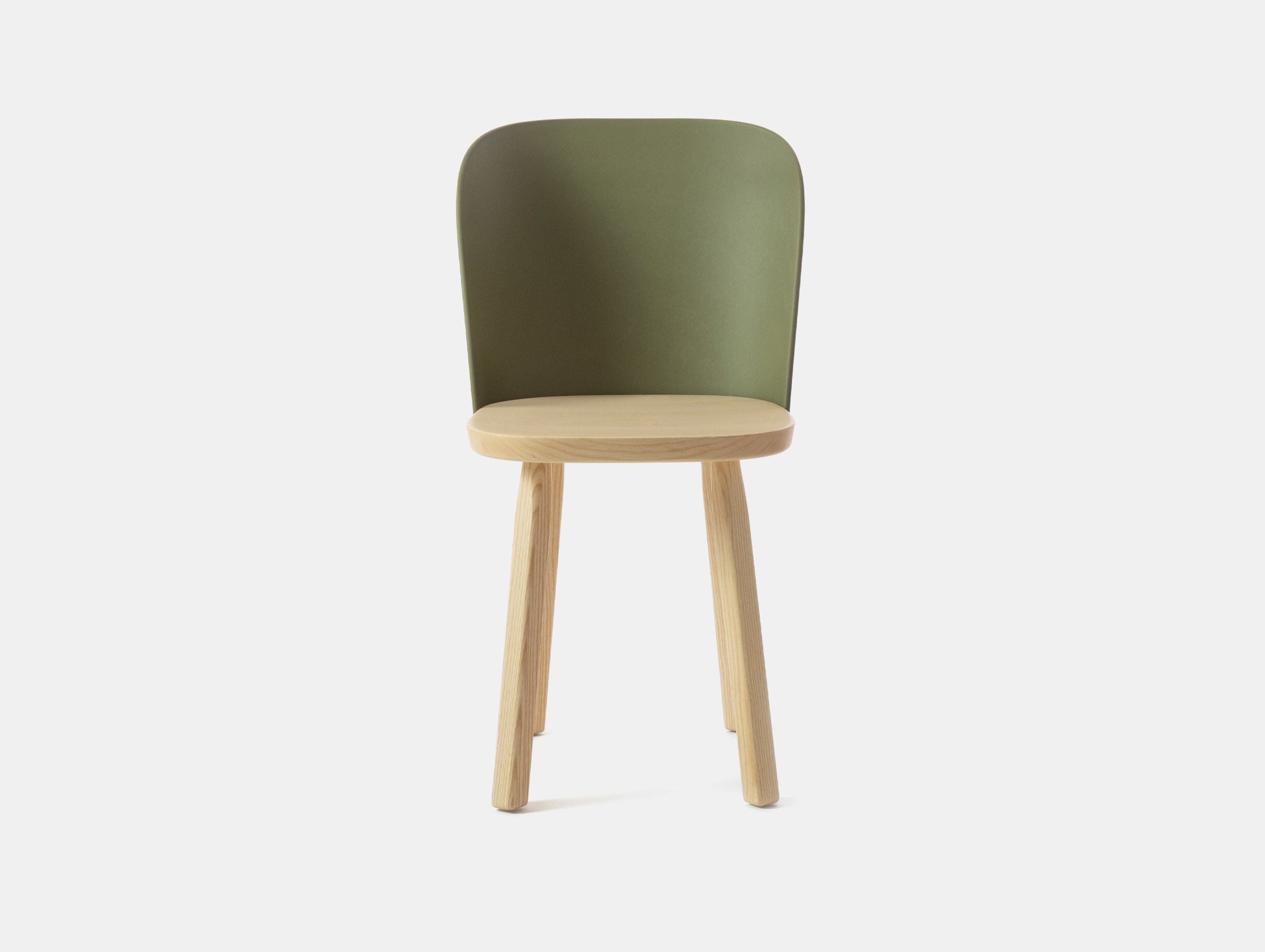 Magis edward barber jay osgerby alpina chair natural legs olive green back 1