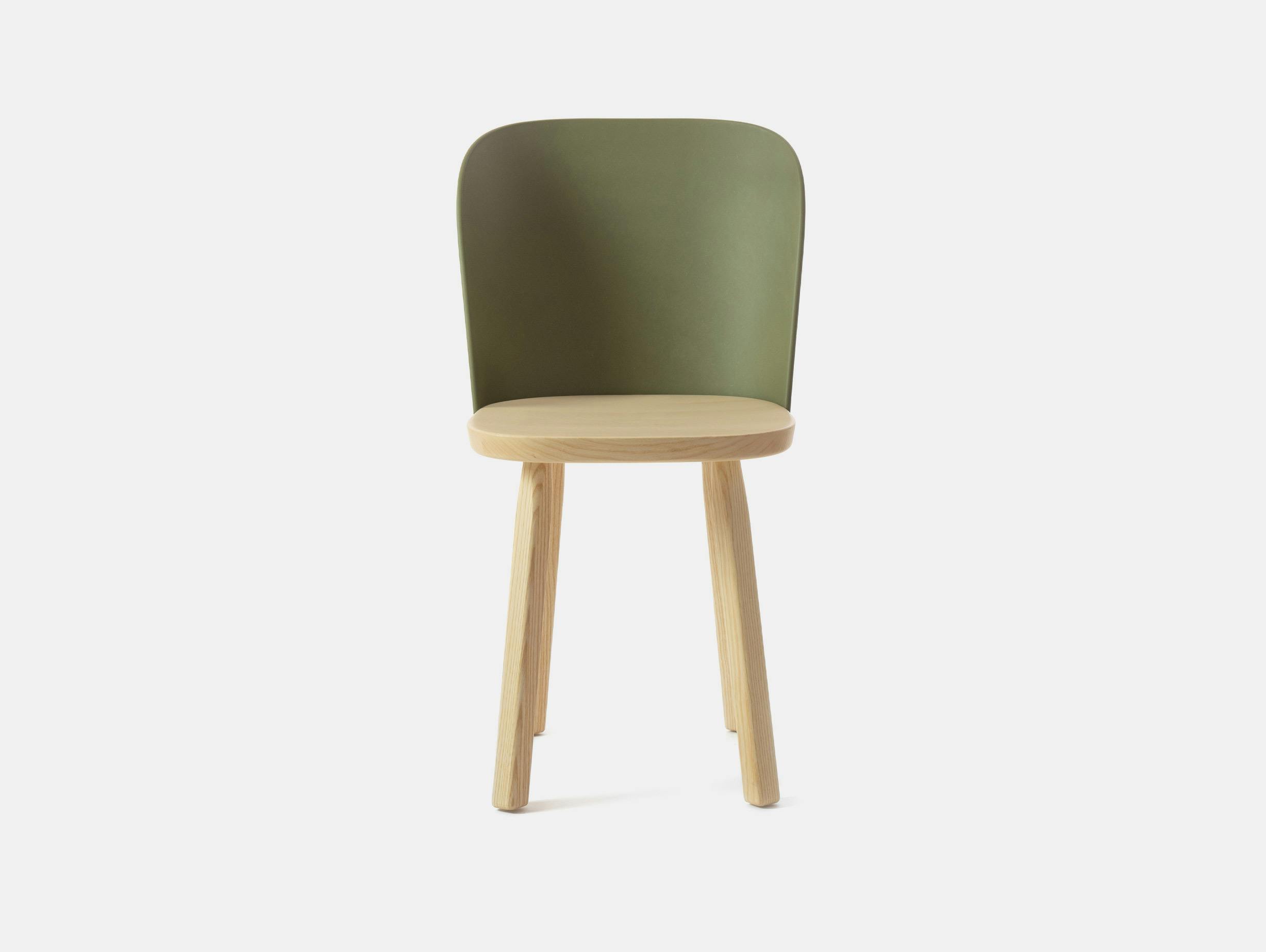 Magis edward barber jay osgerby alpina chair natural legs olive green back 1