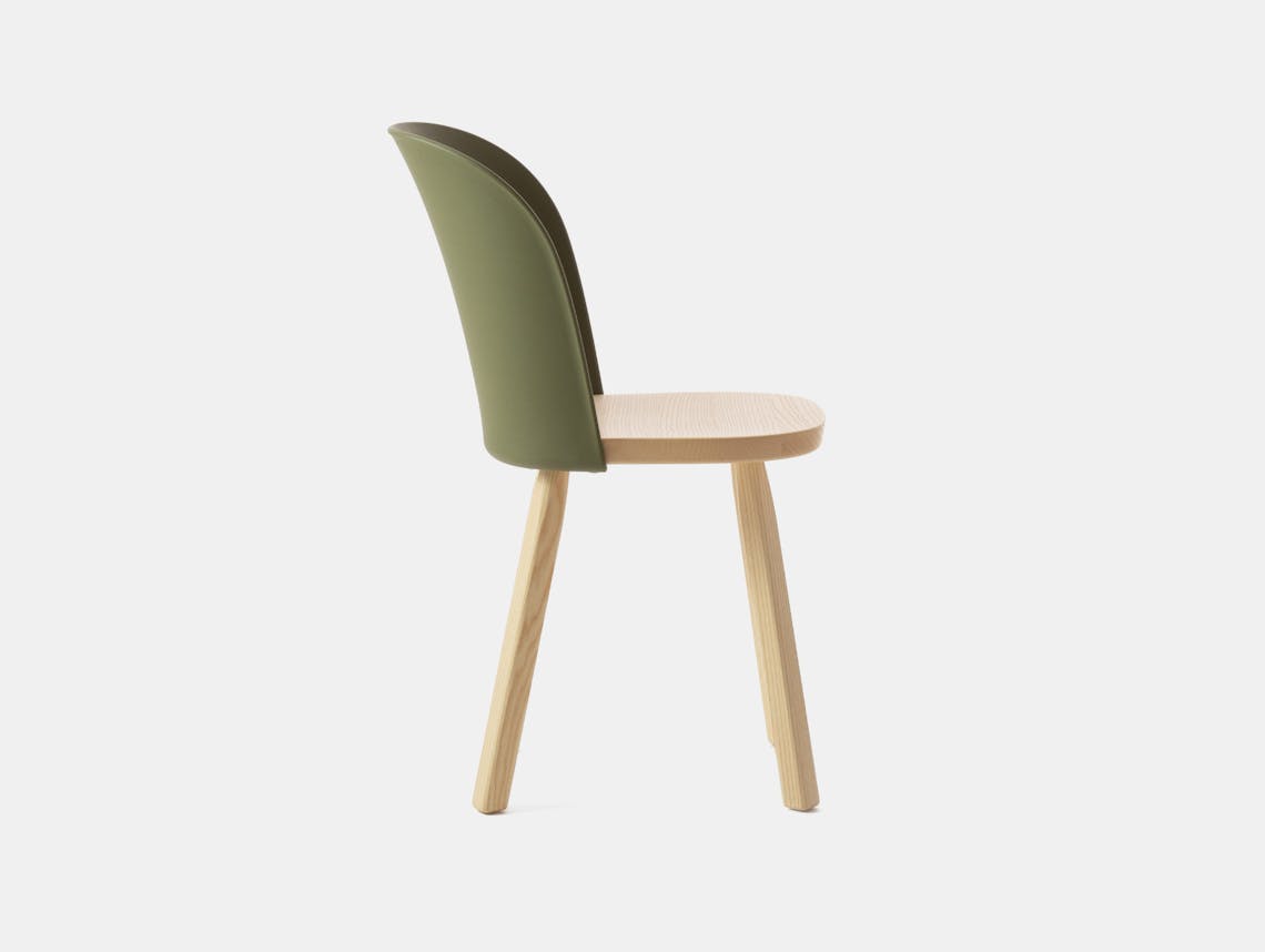 Magis edward barber jay osgerby alpina chair natural legs olive green back 2