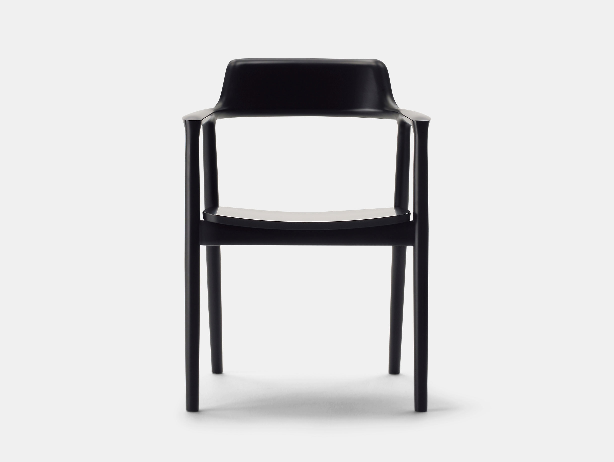 Maruni Hiroshima Armchair Beech Mat Black Naoto Fukasawa