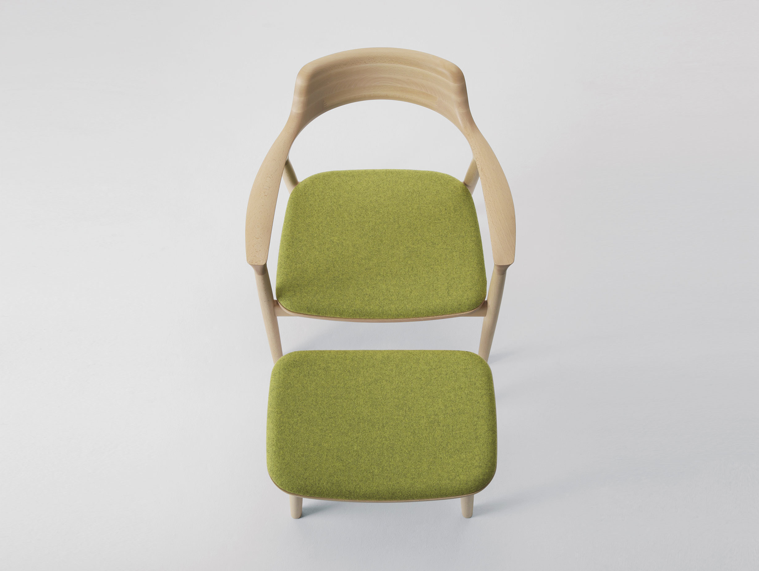 Maruni Hiroshima Lounge Chair Ottoman Beech