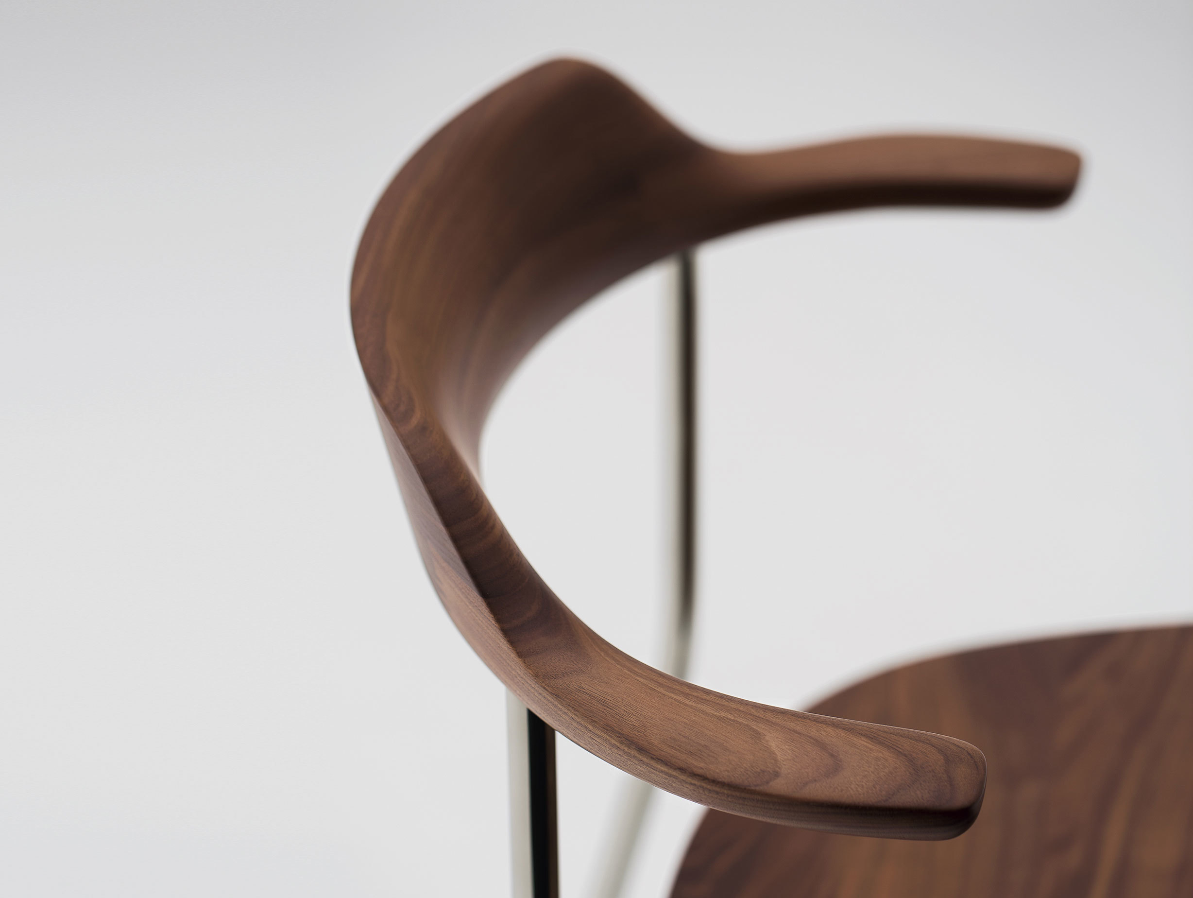 Maruni Hiroshima Stackable Chair Walnut Detail