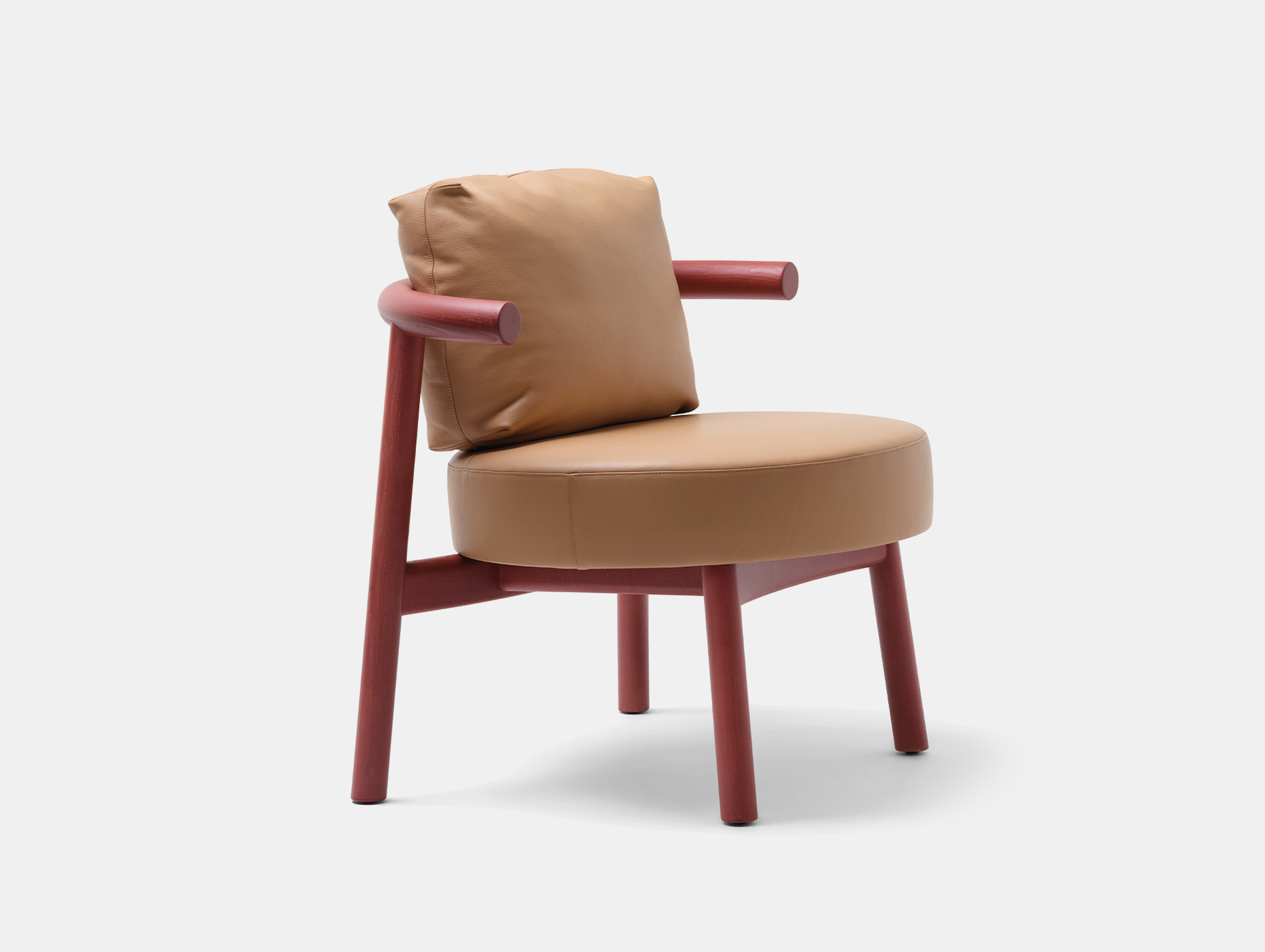 Mattiazzi studio nitzan cohen solo lounge chair red ash leather