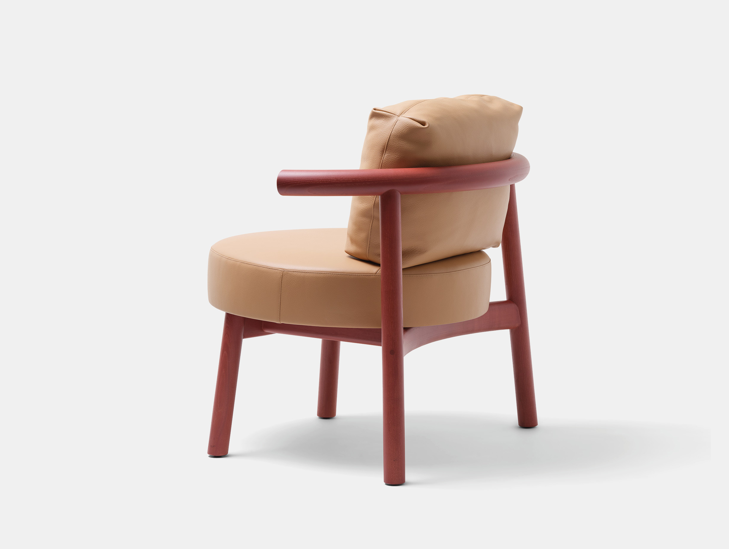 Mattiazzi studio nitzan cohen solo lounge chair red ash leather2