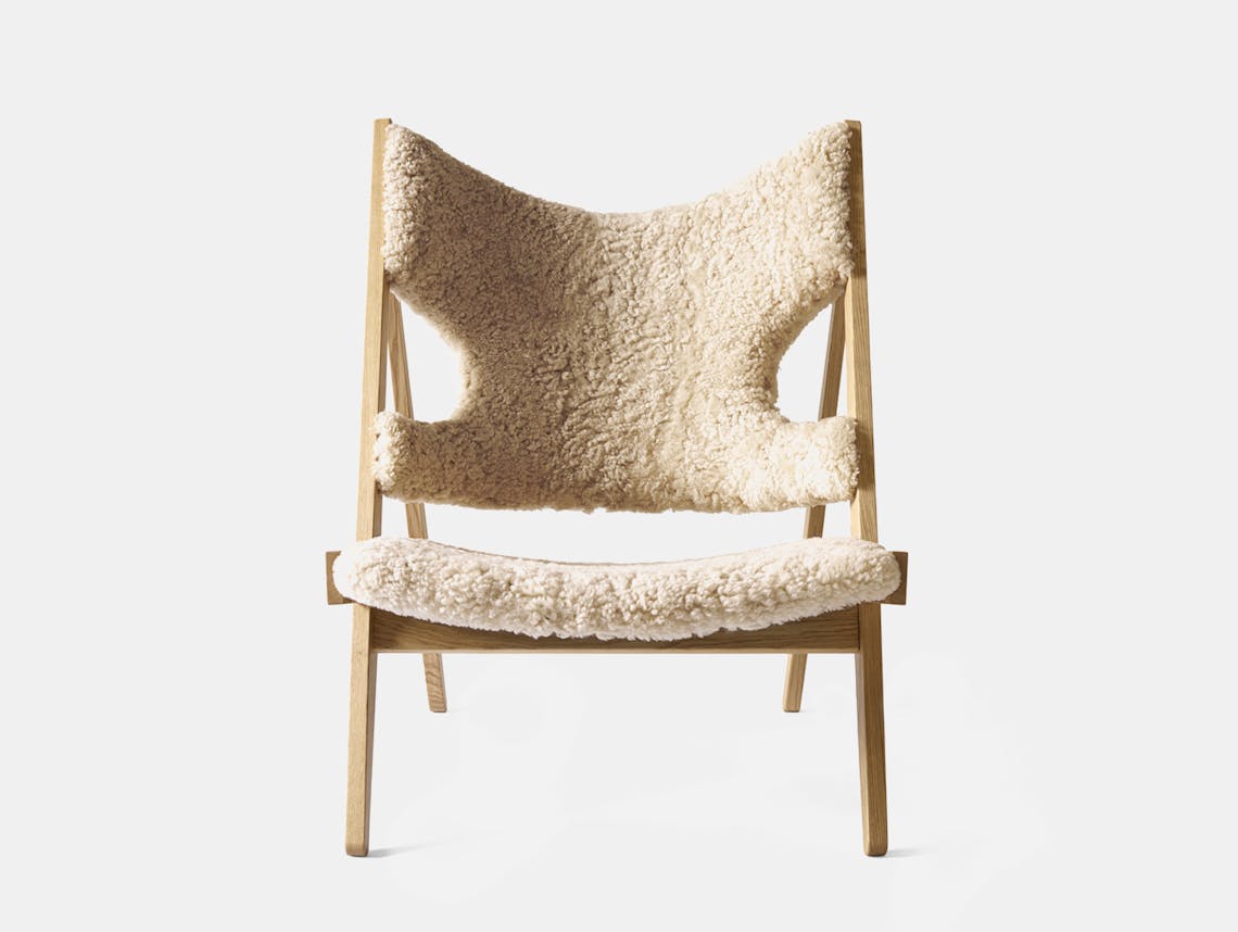 Menu knitting lounge chair natural oak nature frnt