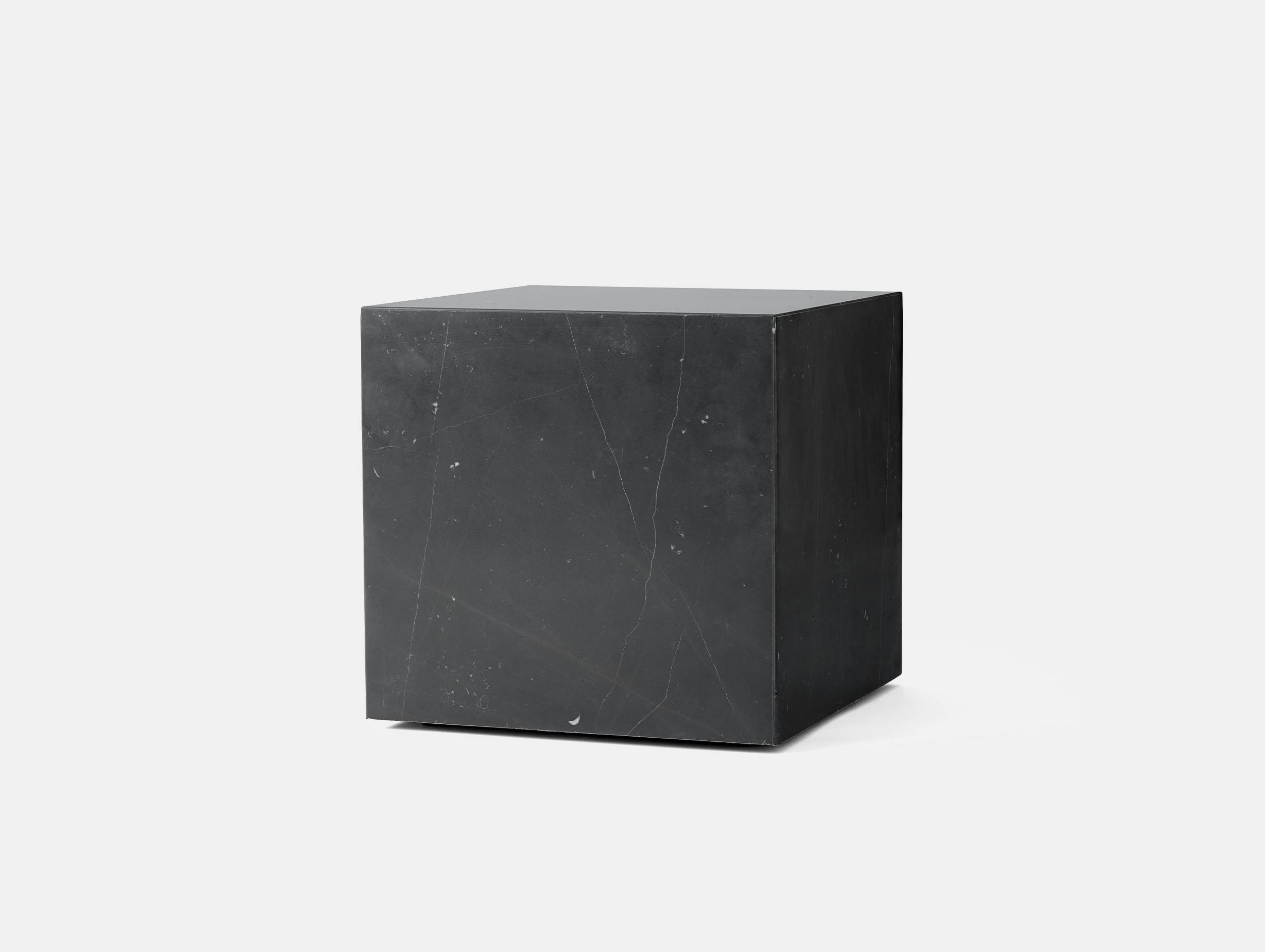Menu plinth cubic black marble