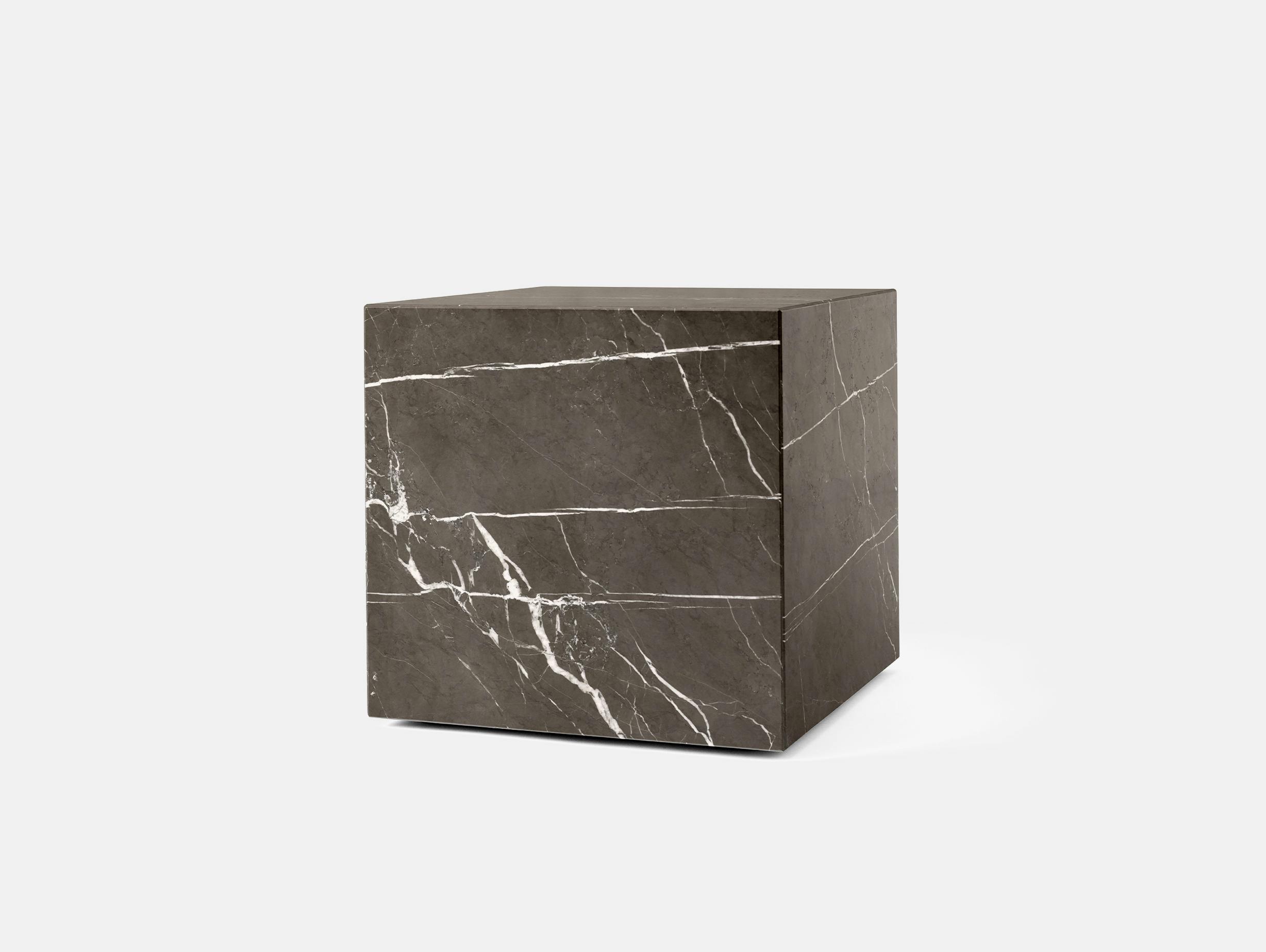 Menu plinth cubic grey marble