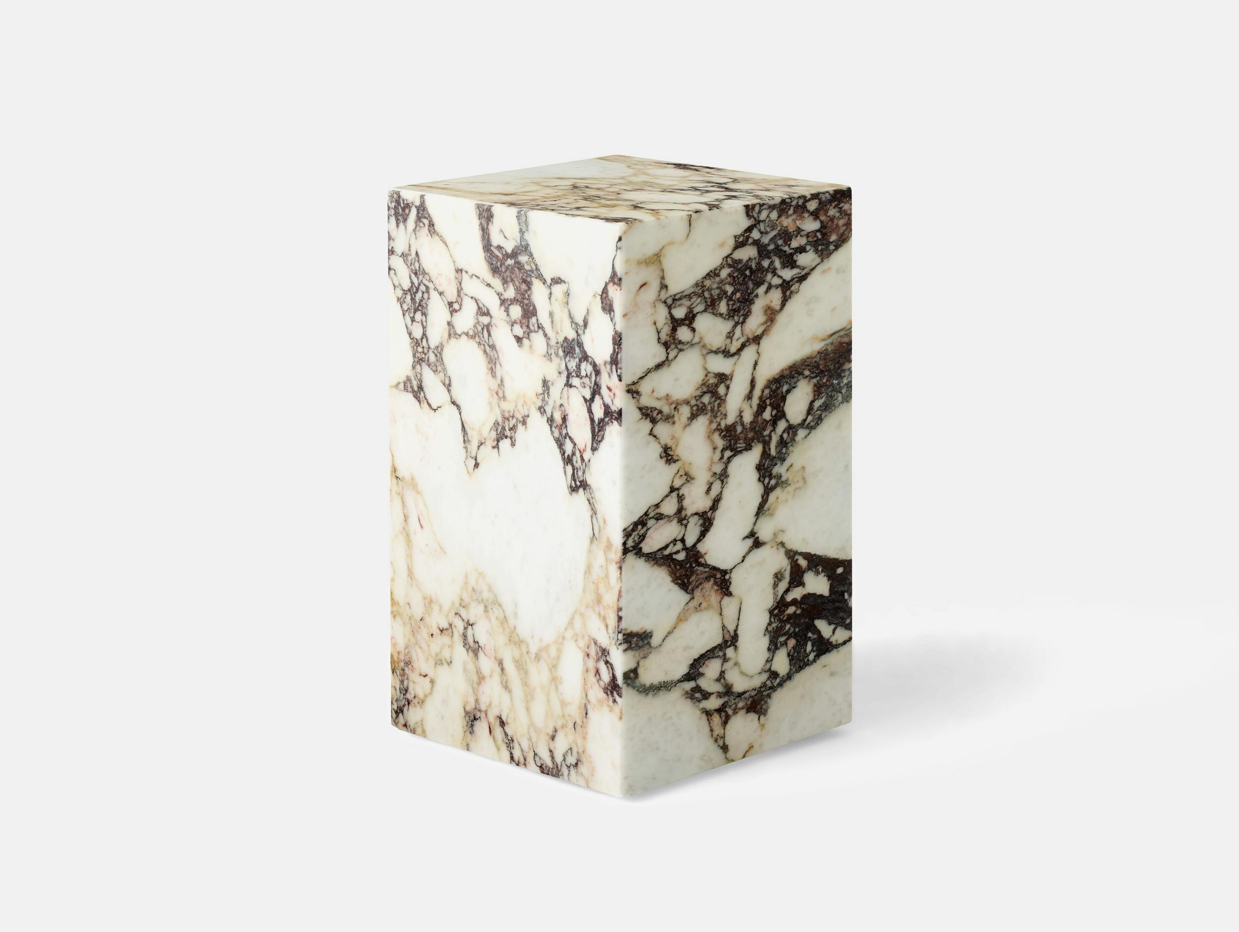 Menu plinth tall calacata viola marble