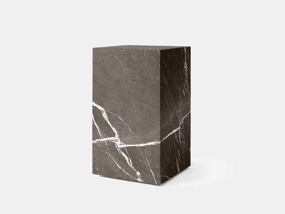 Menu plinth tall grey marble