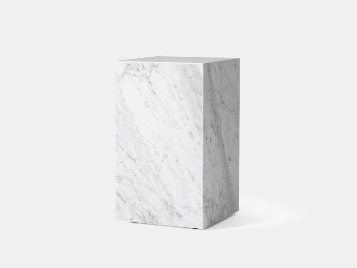Menu plinth tall white marble