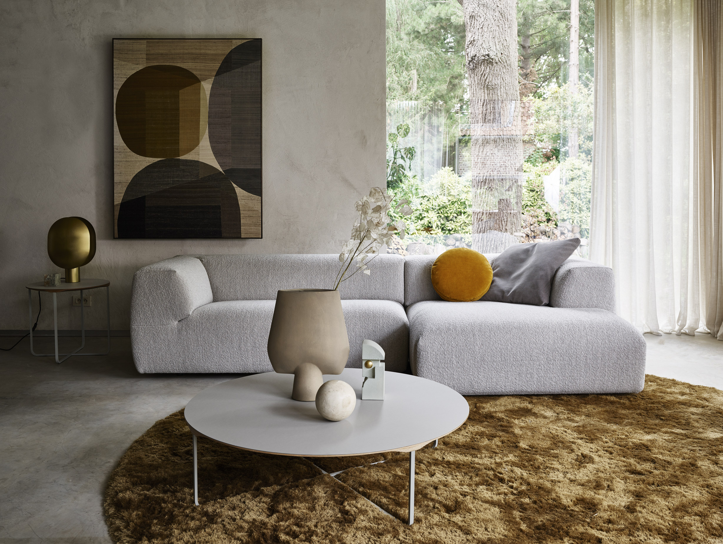 Montis flint lino coffee table pebble large lifestyle