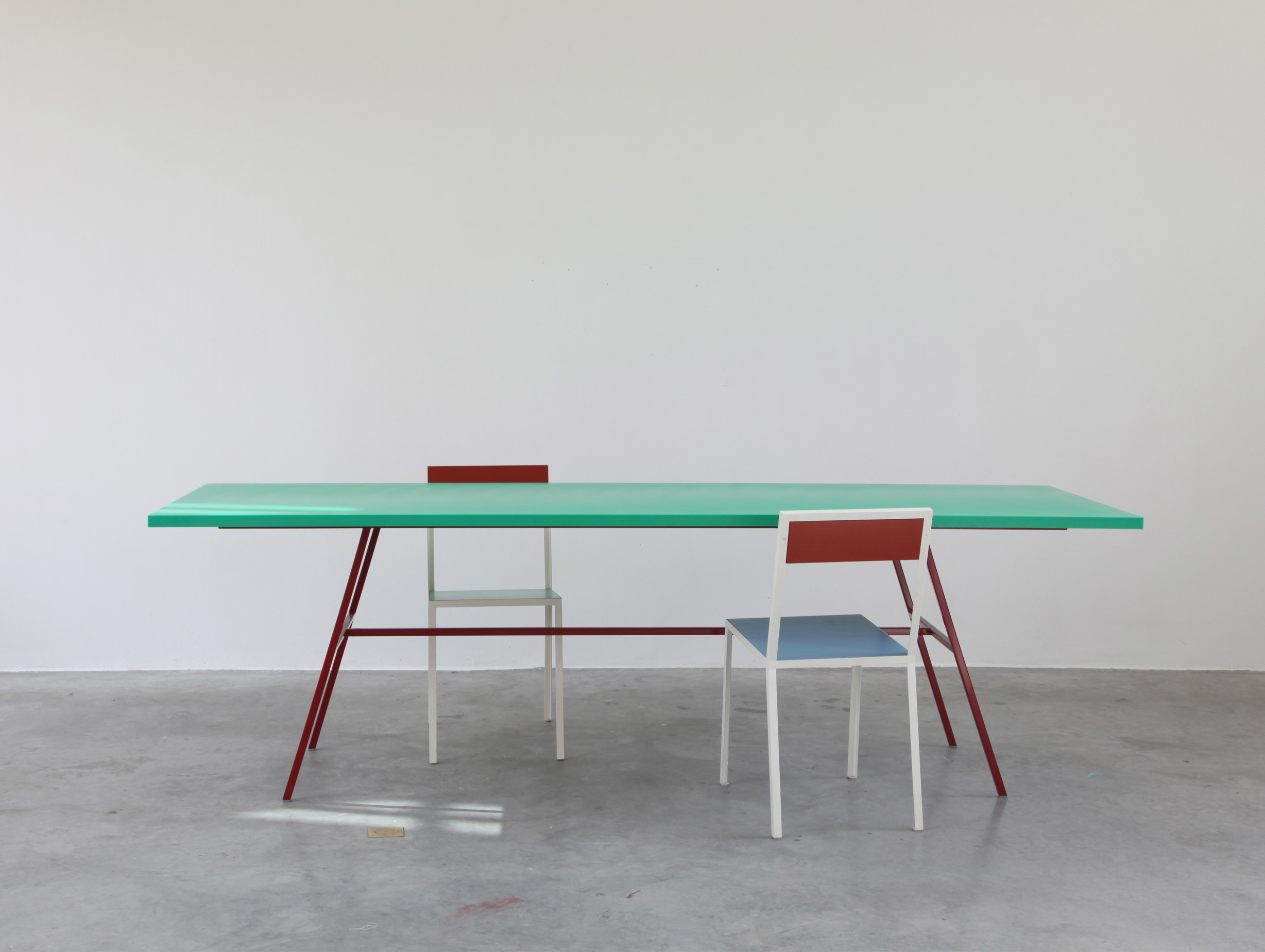 Muller Van Severen Long Table green Fien Muller Hannes Van Severen lifestyle
