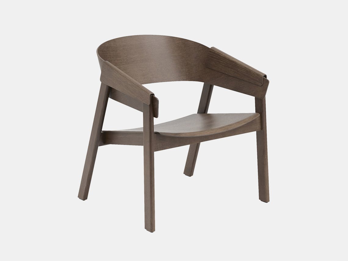 Muuto Cover Lounge Chair Wooden Seat Stained Dark Brown Thomas Bentzen