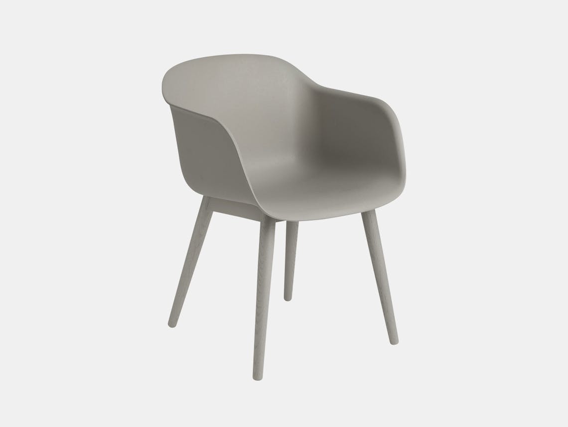 Muuto Fiber Chair Wood Base Grey Iskos Berlin