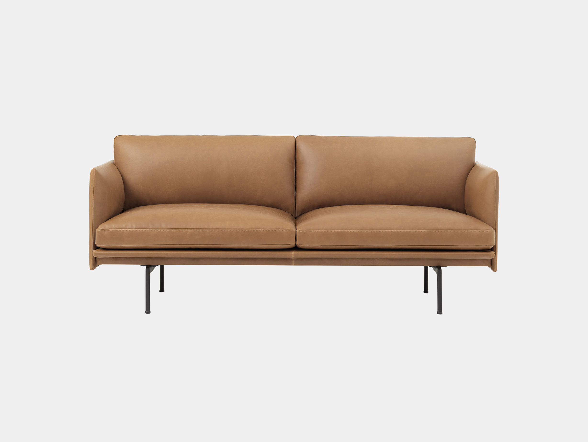 Muuto Outline 2 Seater Cognac Silk Leather Anderssen Voll