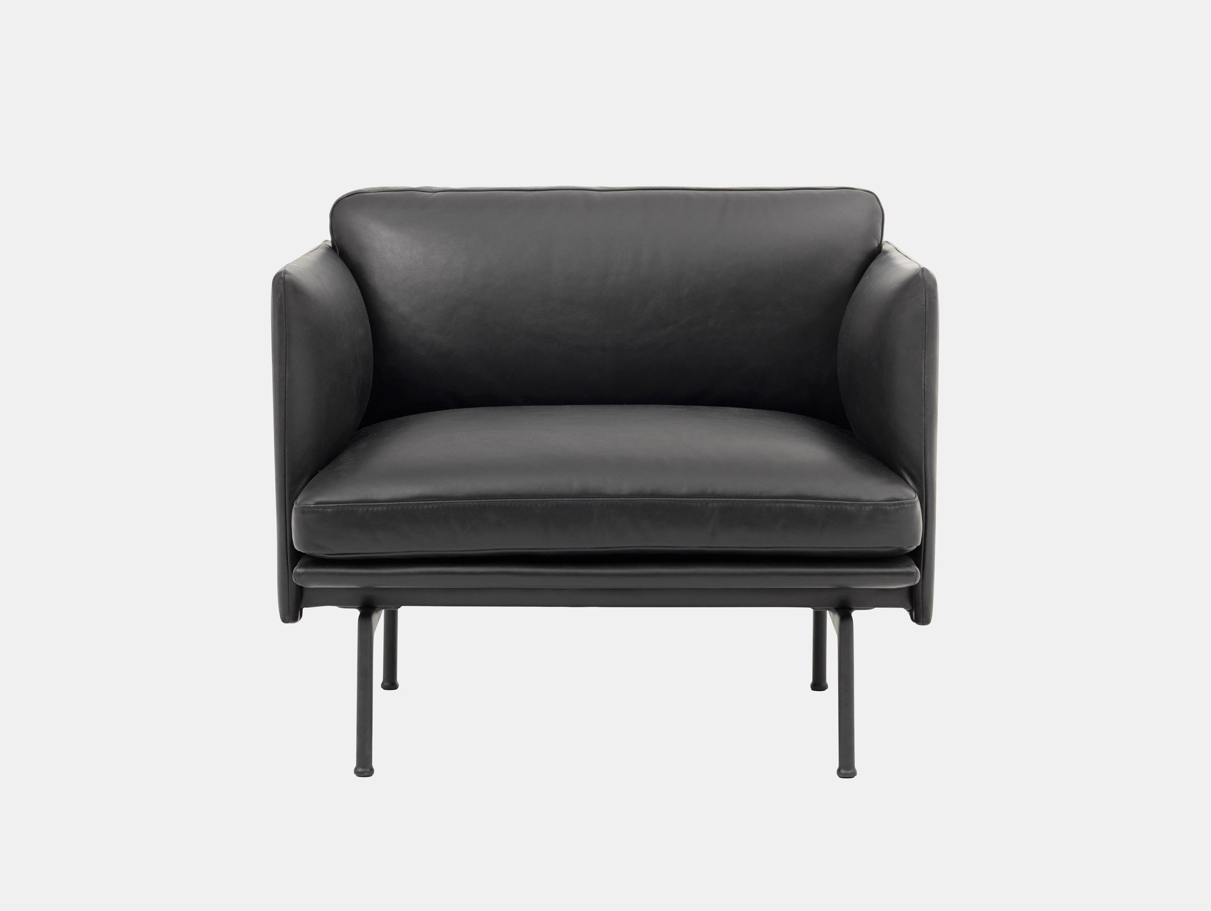 Outline Studio Armchair Black Silk Leather Anderssen Voll