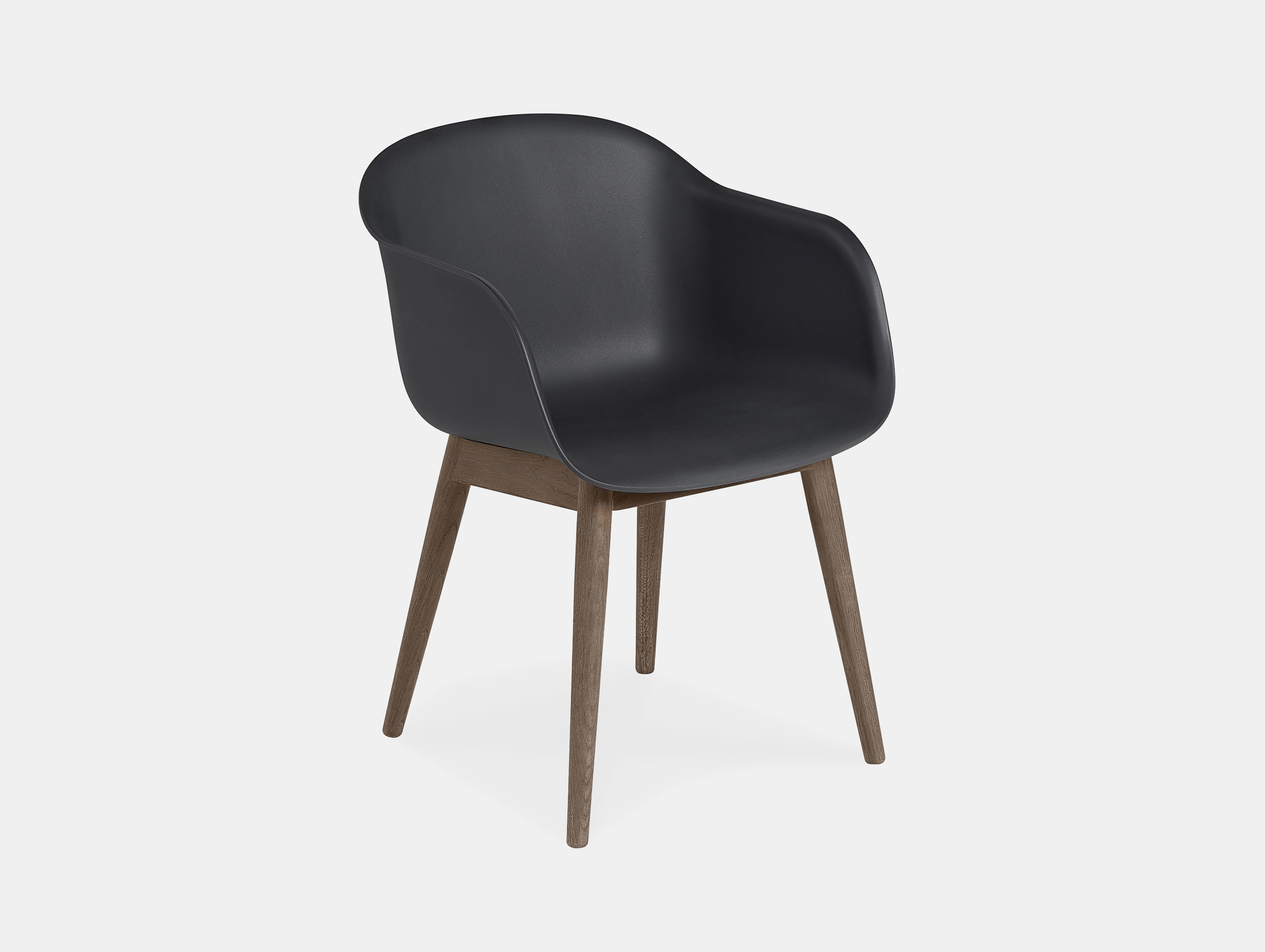 Muuto fiber armchair wood base black dark stained brown