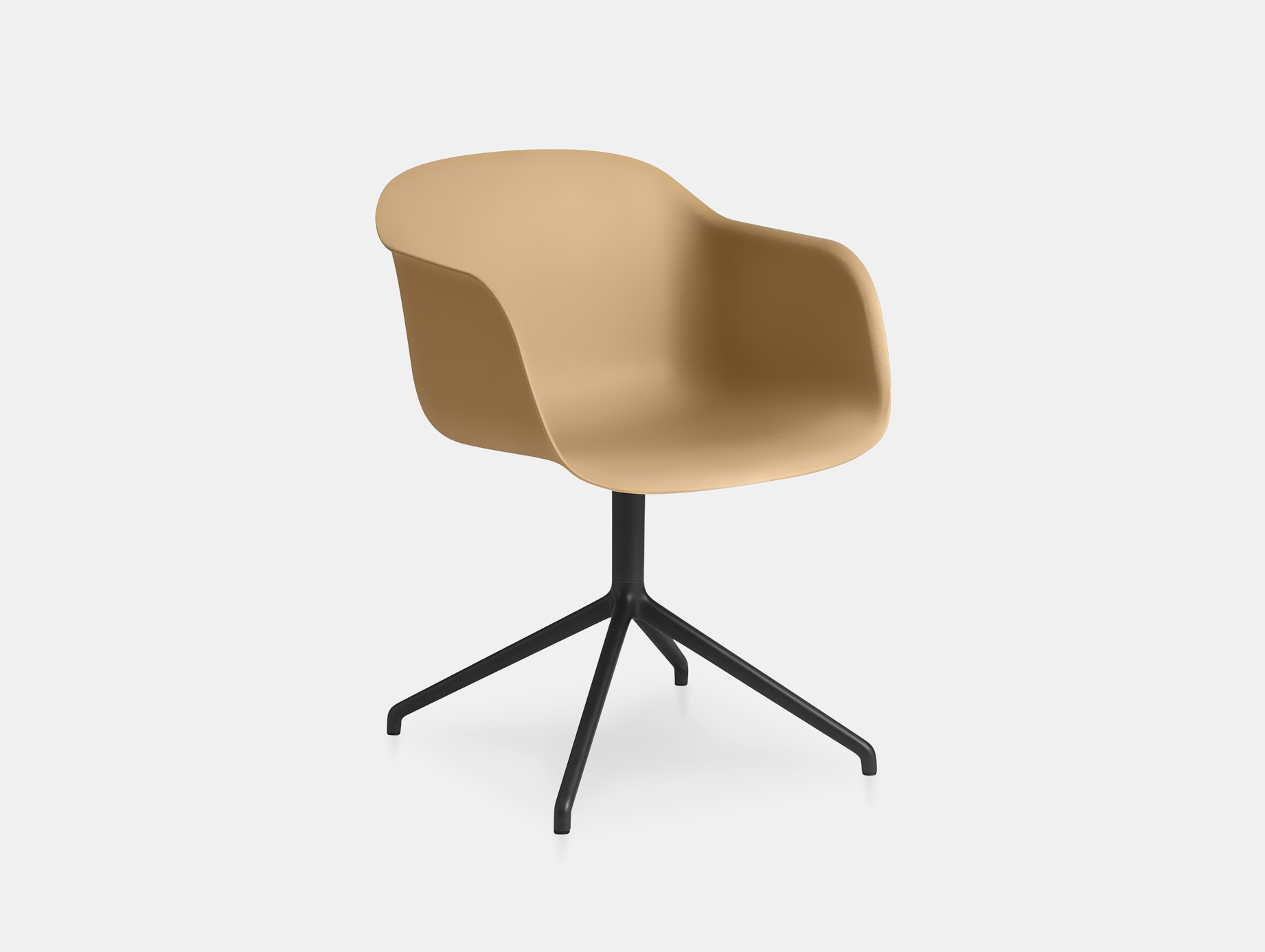 Muuto fiber swivel armchair ochre blk