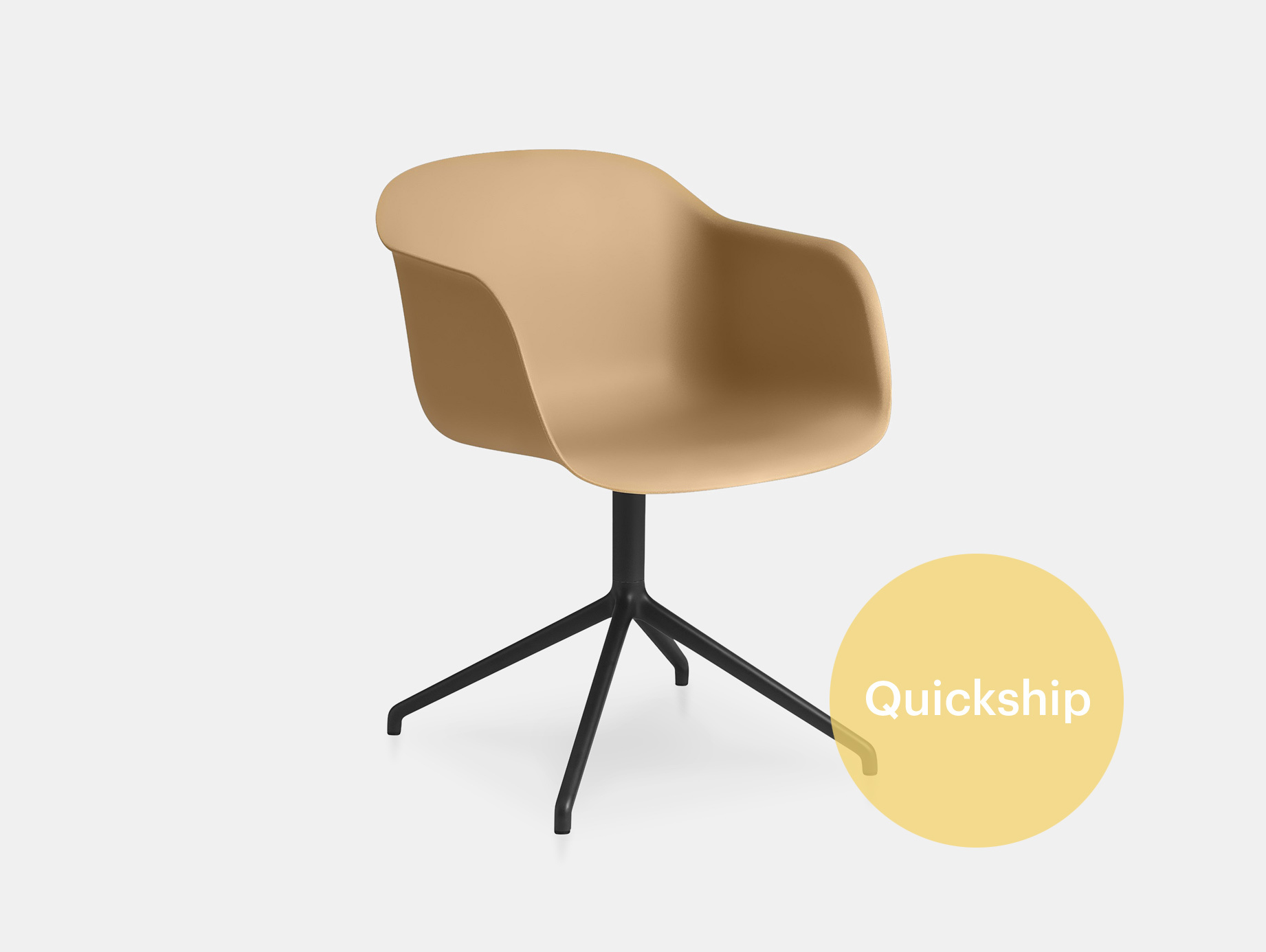 Muuto fiber swivel armchair ochre blk