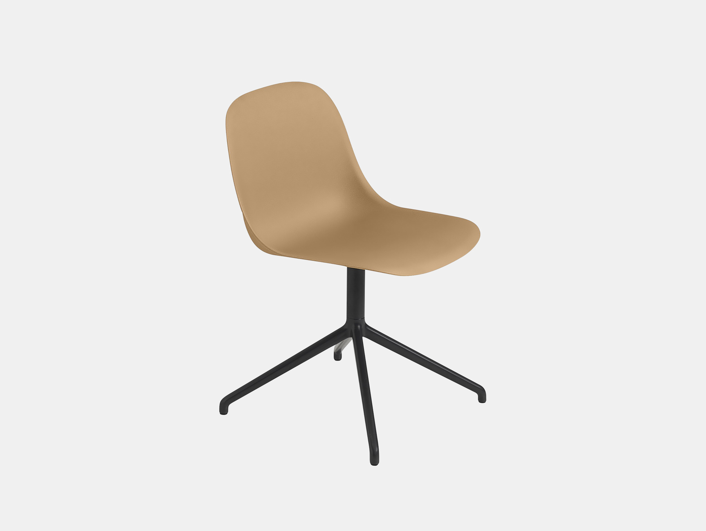 Muuto fiber swivel side chair ochre black