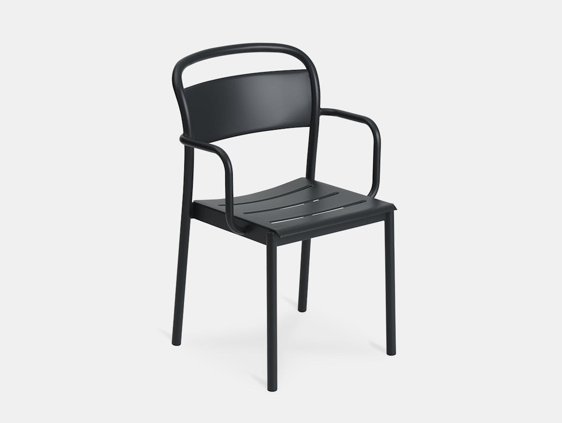 Muuto linear armchair black front