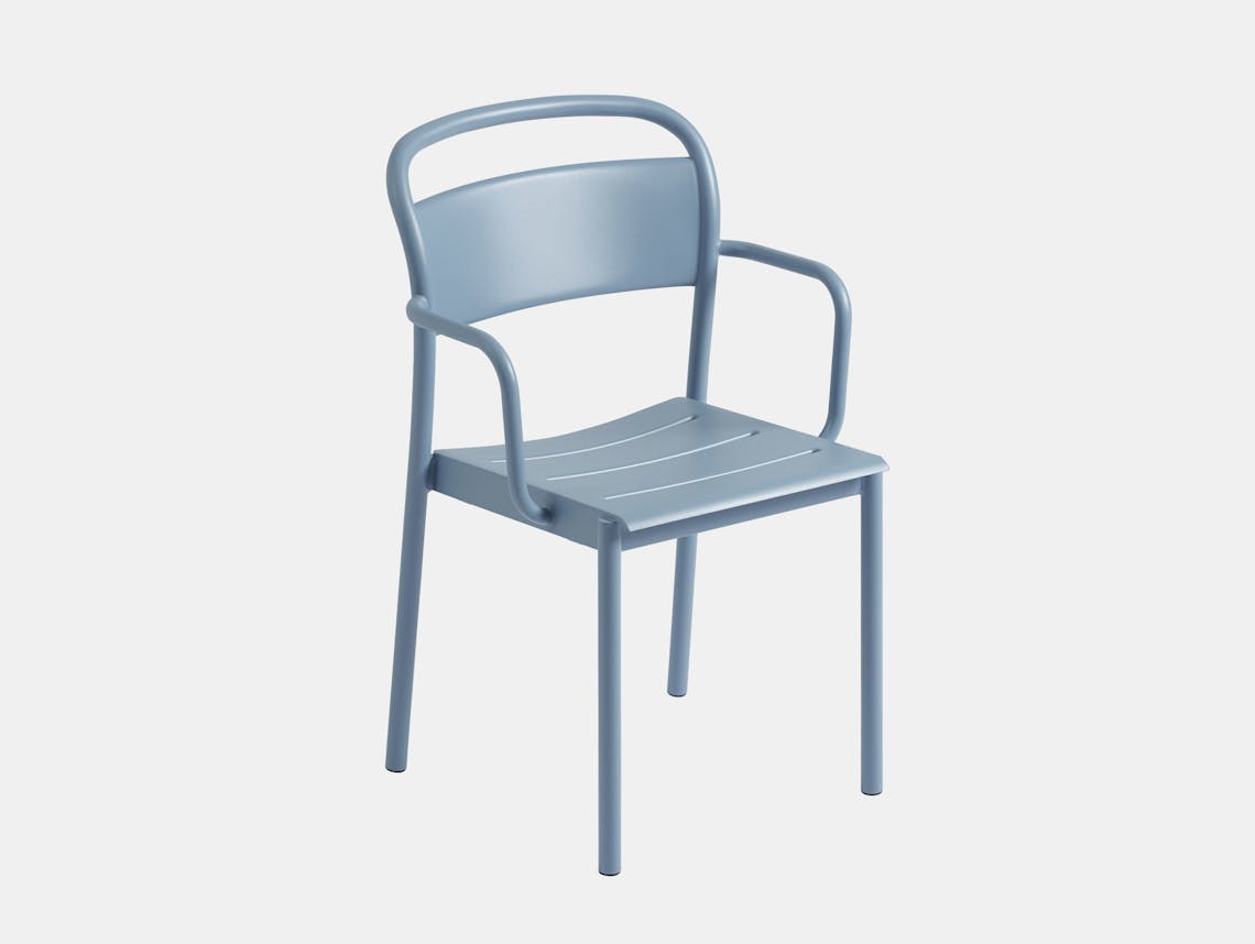 Muuto linear steel armchair pale blue