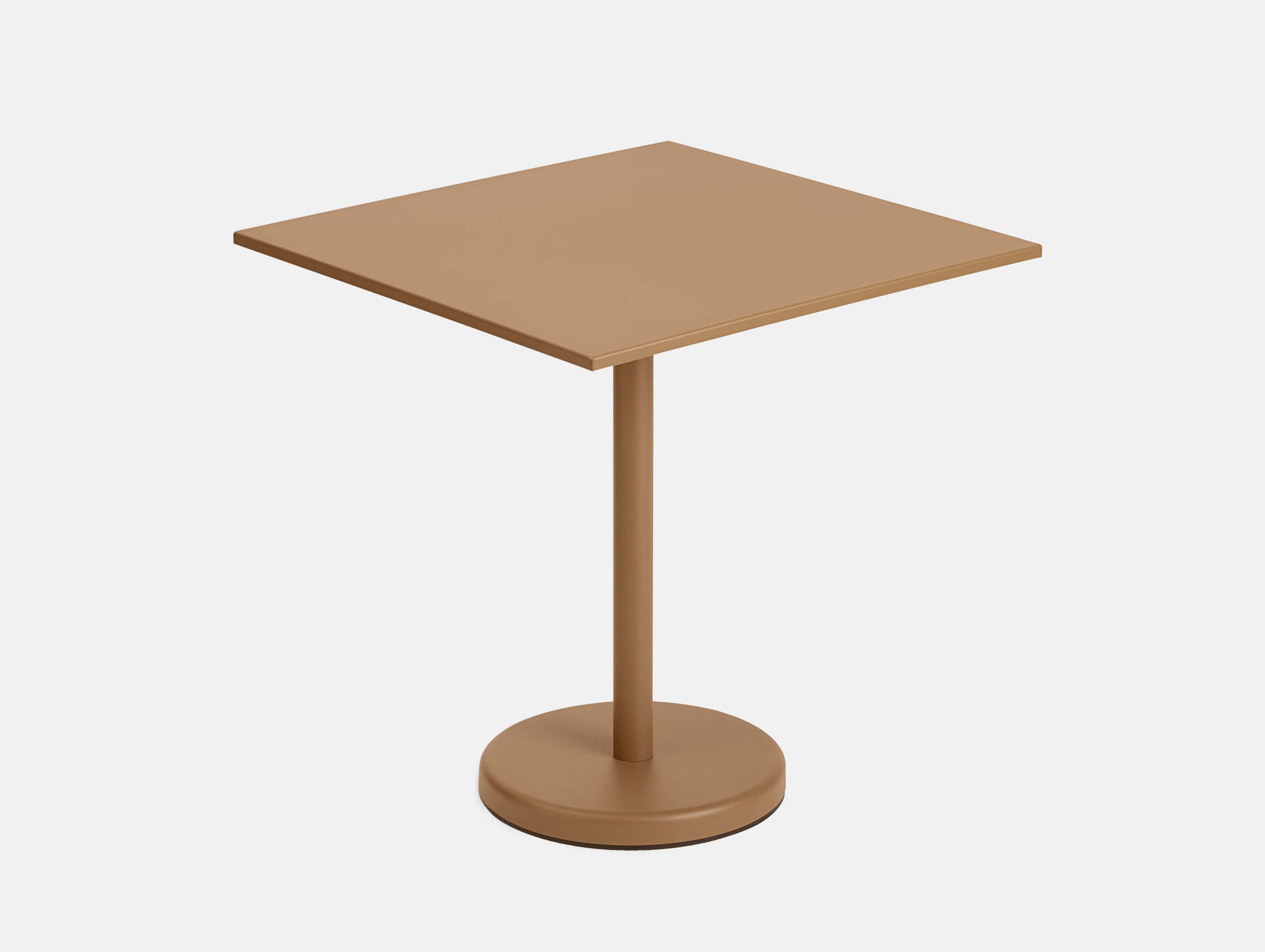 Muuto linear steel square cafe table burnt orange