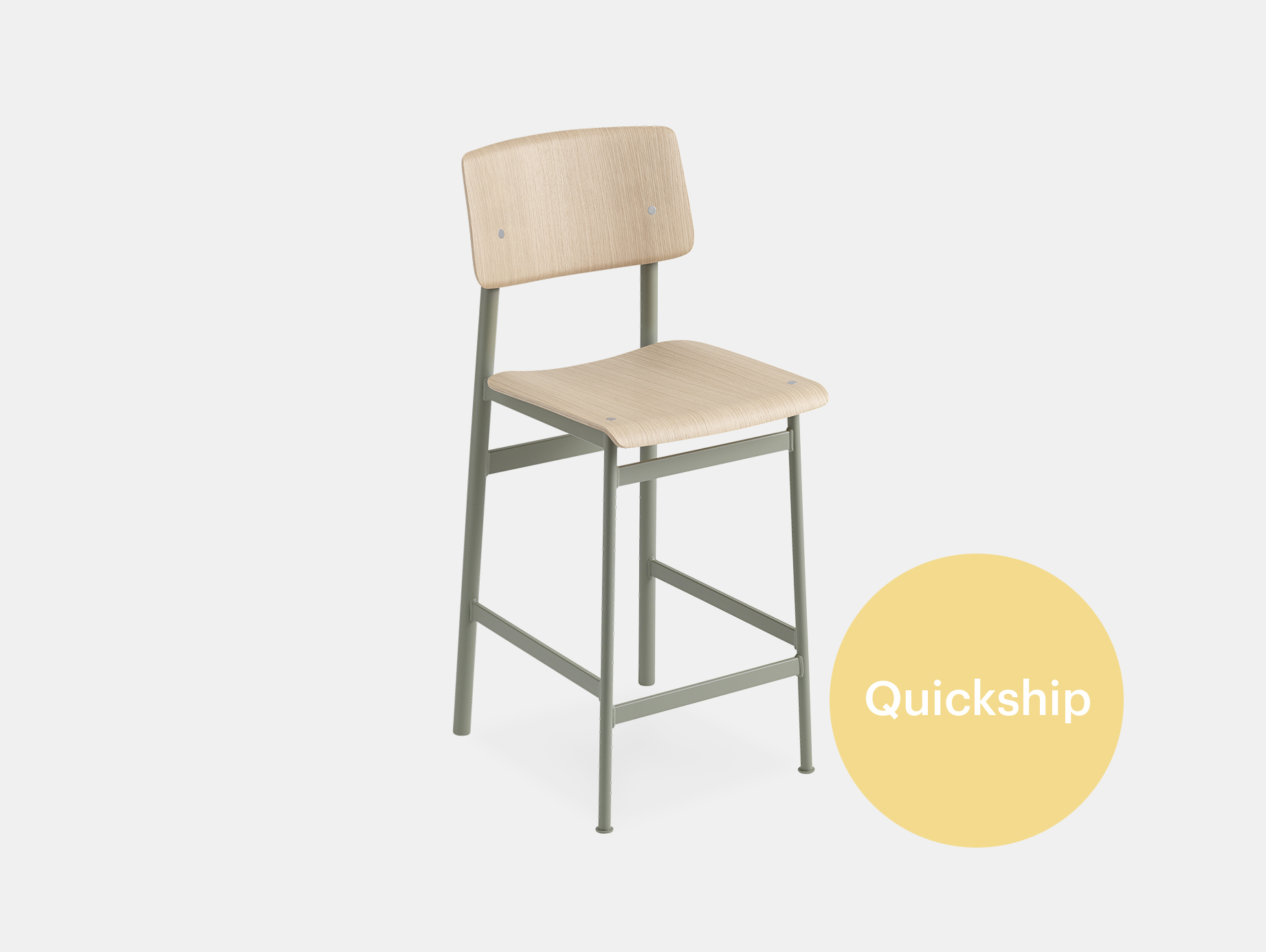Muuto loft bar stool oak dusty green qs