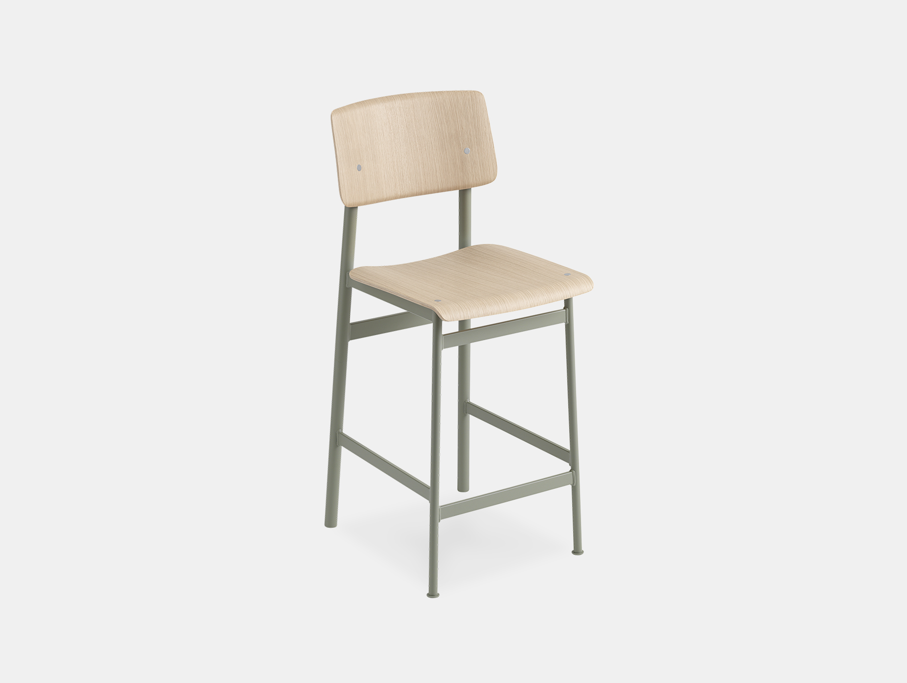 Muuto loft bar stool oak dusty green