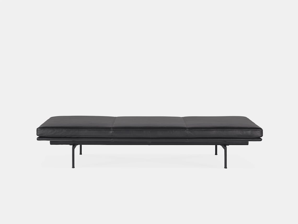 Muuto outline daybed black refine leather black