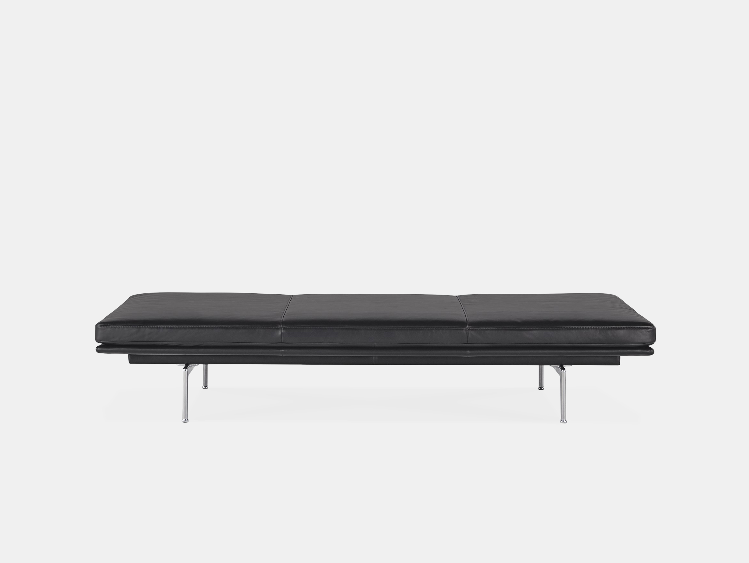 Muuto outline daybed refine black leather aluminium