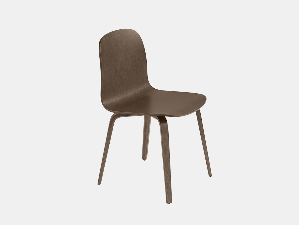 Muuto visu chair wood base stained dark brown