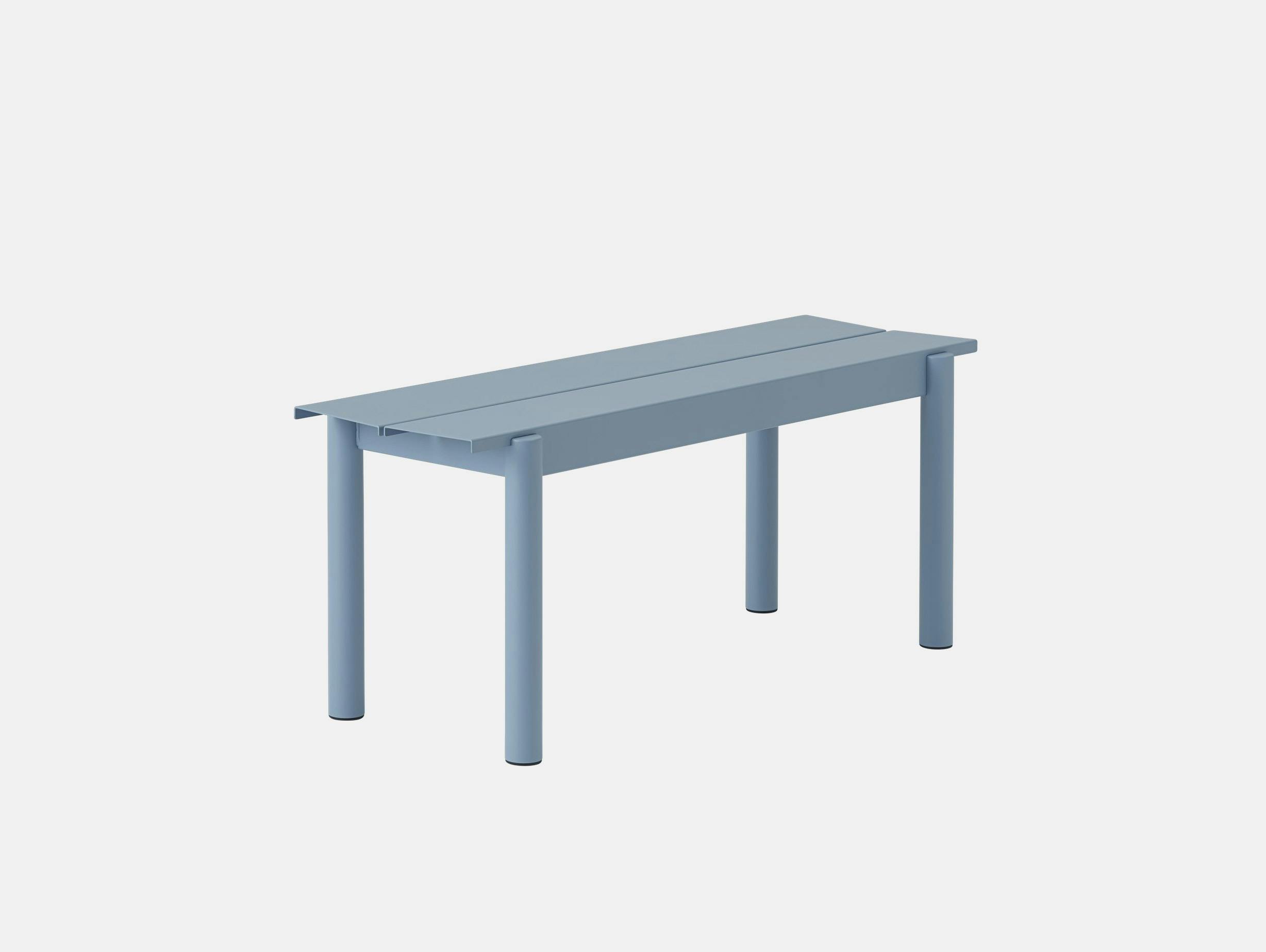 Muuto thomas bentzen linear steel bench outdoor 110 pale blue