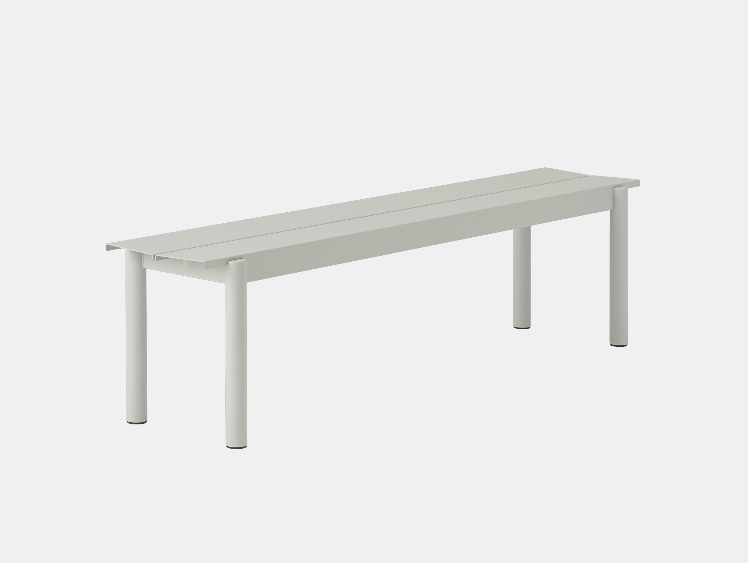 Muuto thomas bentzen linear steel bench outdoor 170 grey