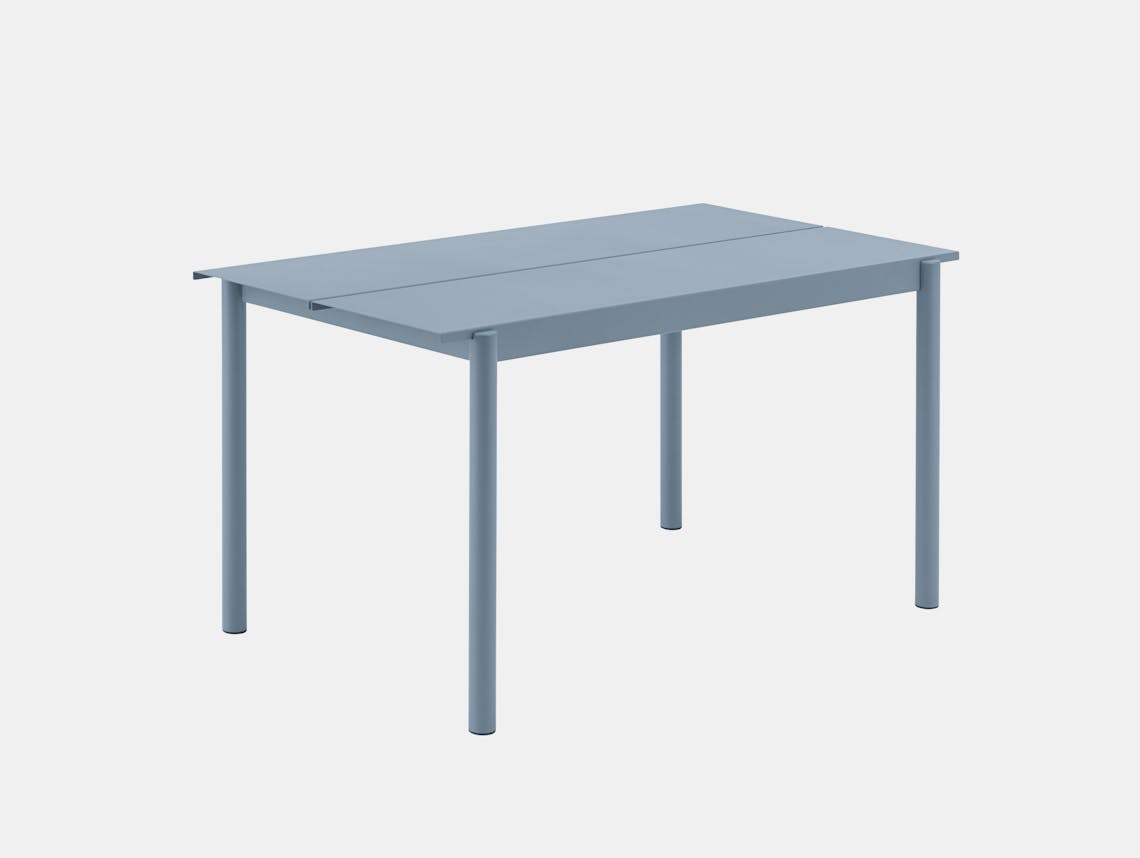 Muuto thomas bentzen linear steel table outdoor 140 pale blue