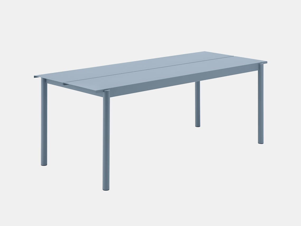 Muuto thomas bentzen linear steel table outdoor 200 pale blue