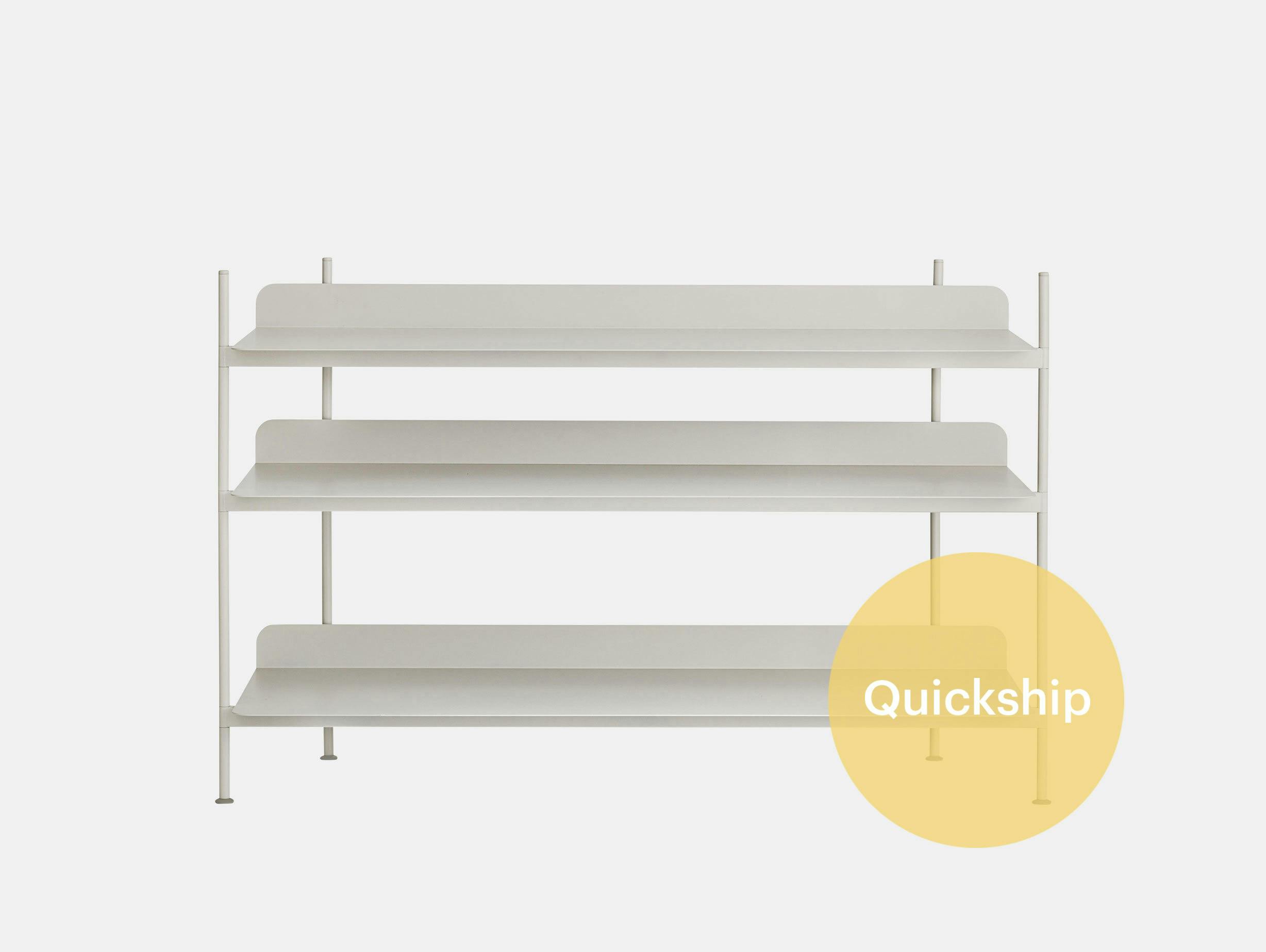 Quickship muuto compile shelf configuration 2 grey