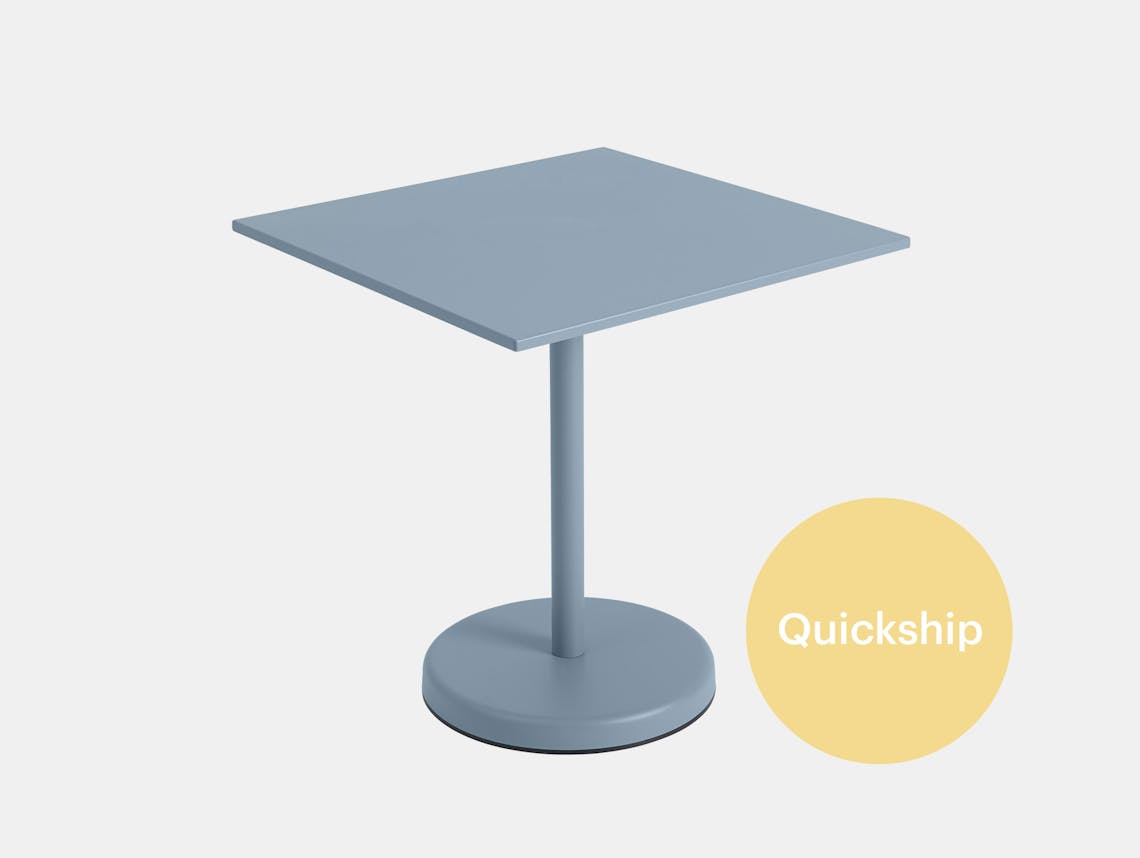 Quickship muuto thomas bentzen linear steel cafe table pale blue