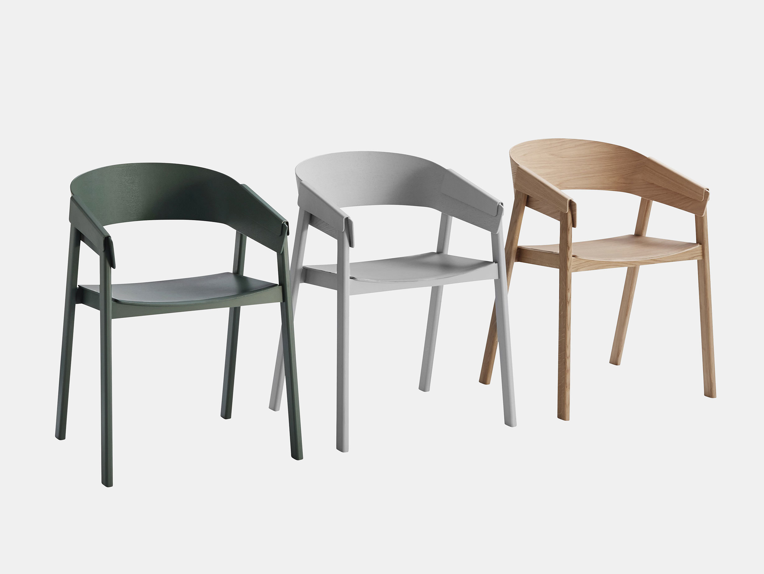 Muuto Cover Chair Oak Grey Green Thomas Bentzen