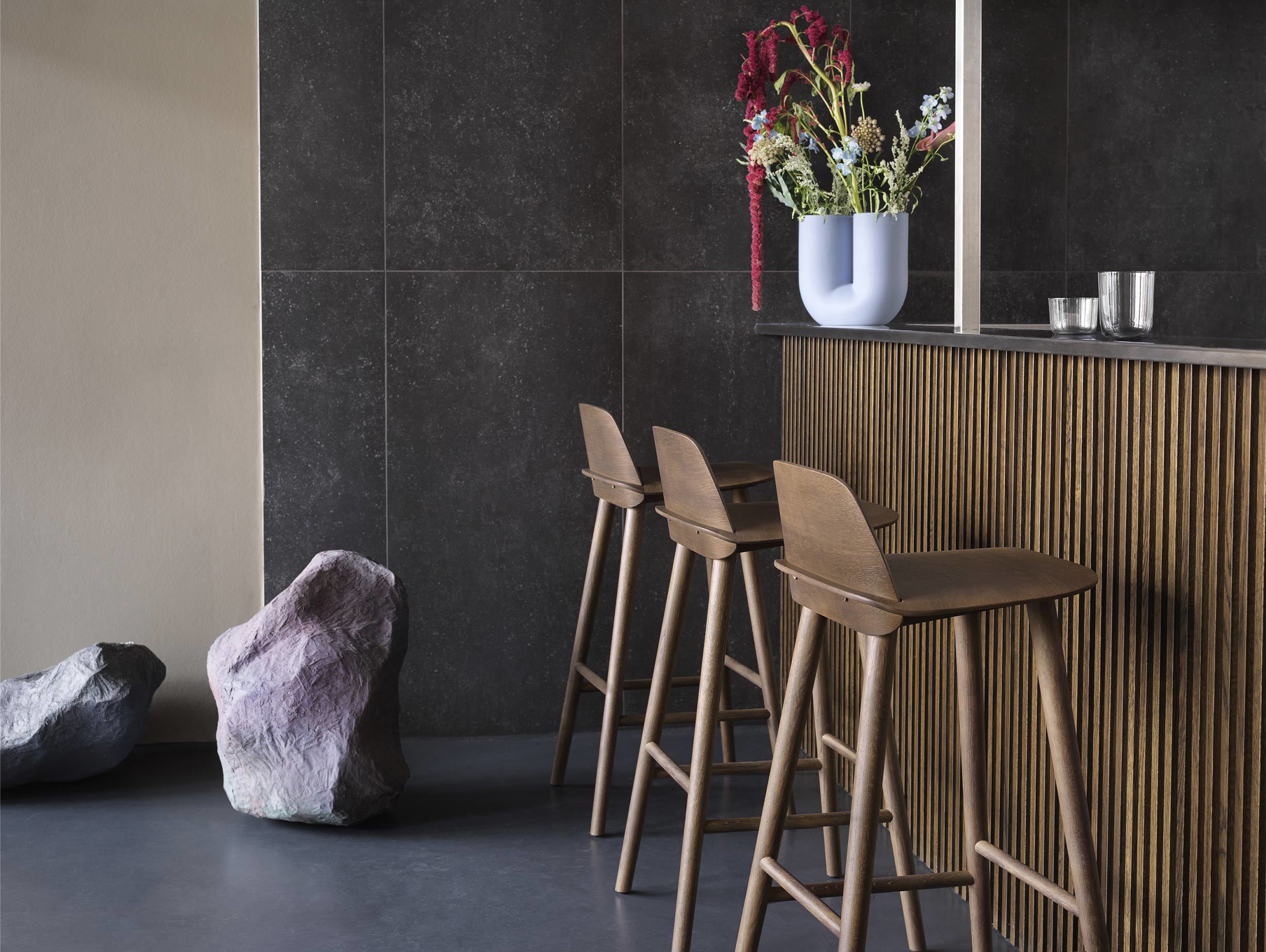 Muuto Nerd Bar Stool Dark Stained Brown