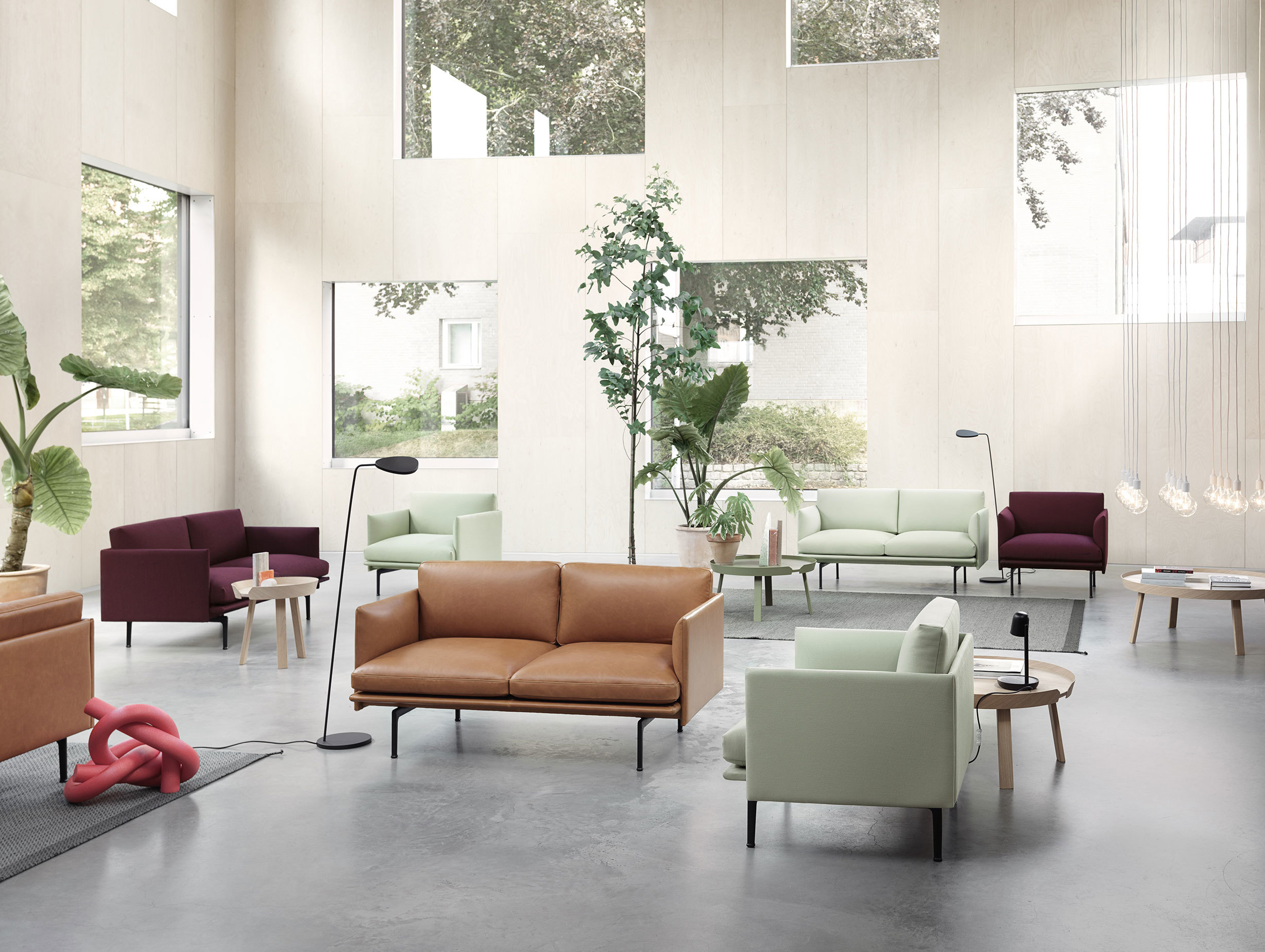 Outline Studio Around E27 Chandelier Leaf Floor Lamp Focus Lamp Ply Rug