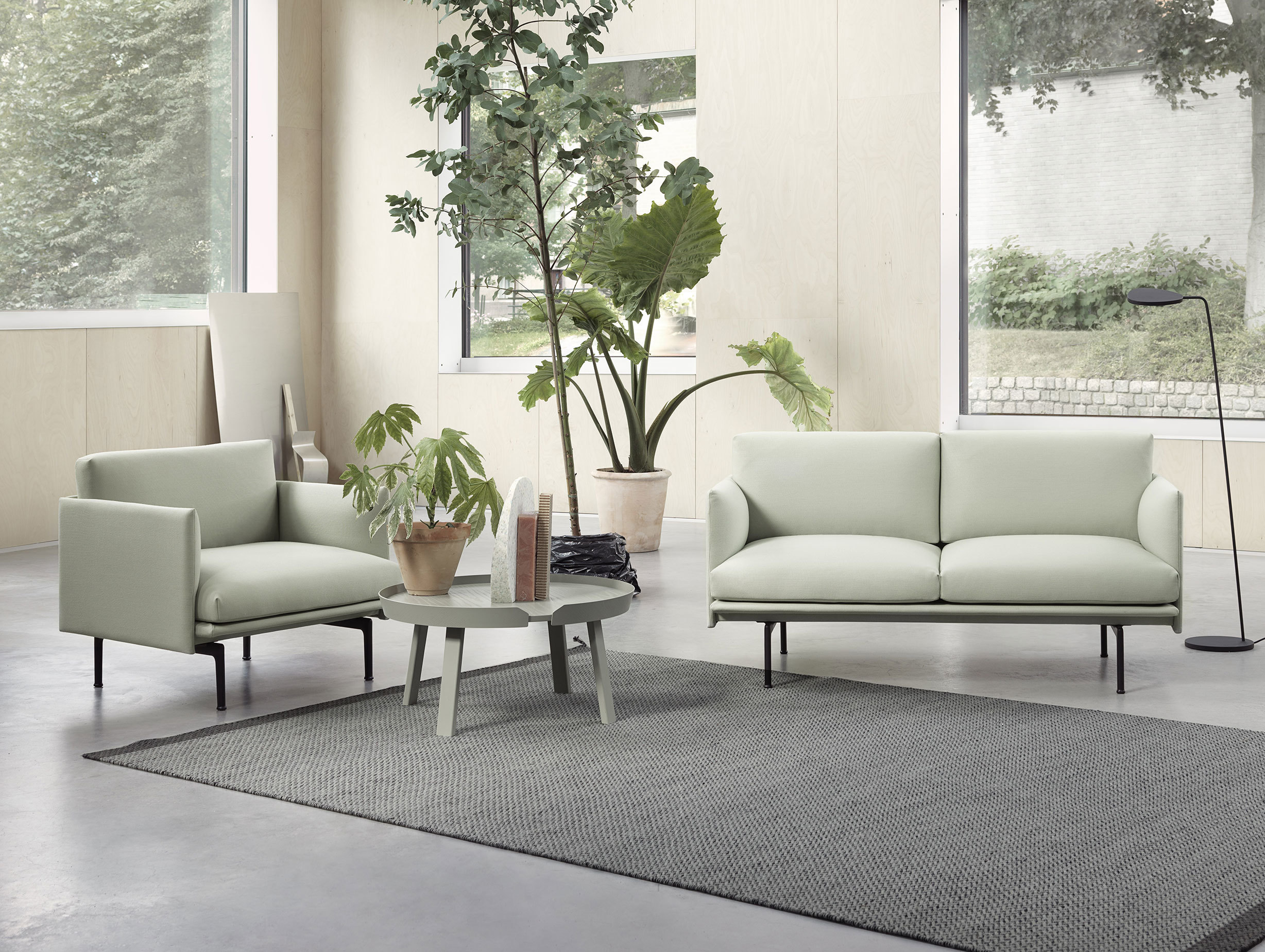 Outline Studio Chair Sofa Around Leaf Floor Lamp Ply Rug 2