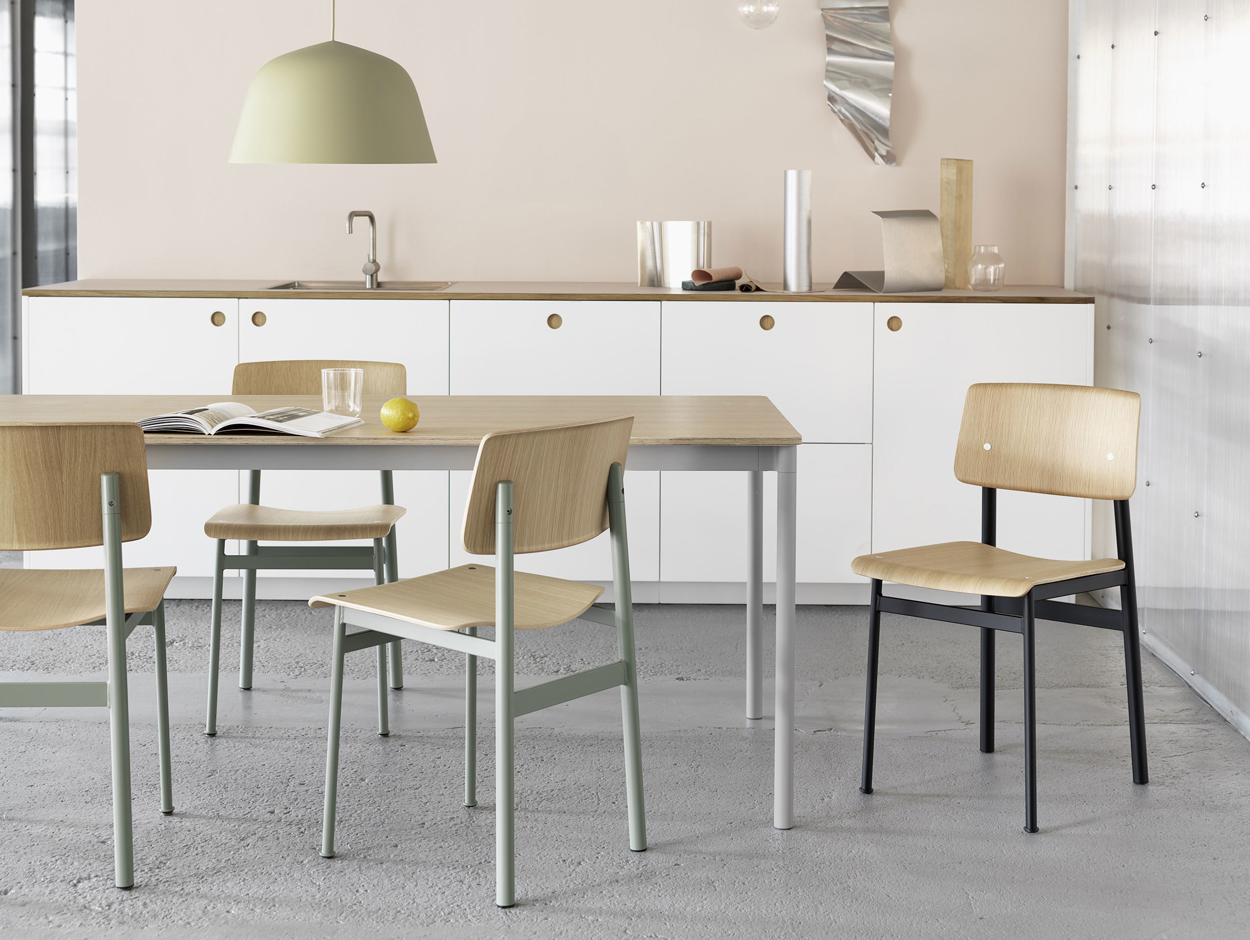 Muuto Loft Chair Base Table Oak Grey Ambit Beige Green E27 Org