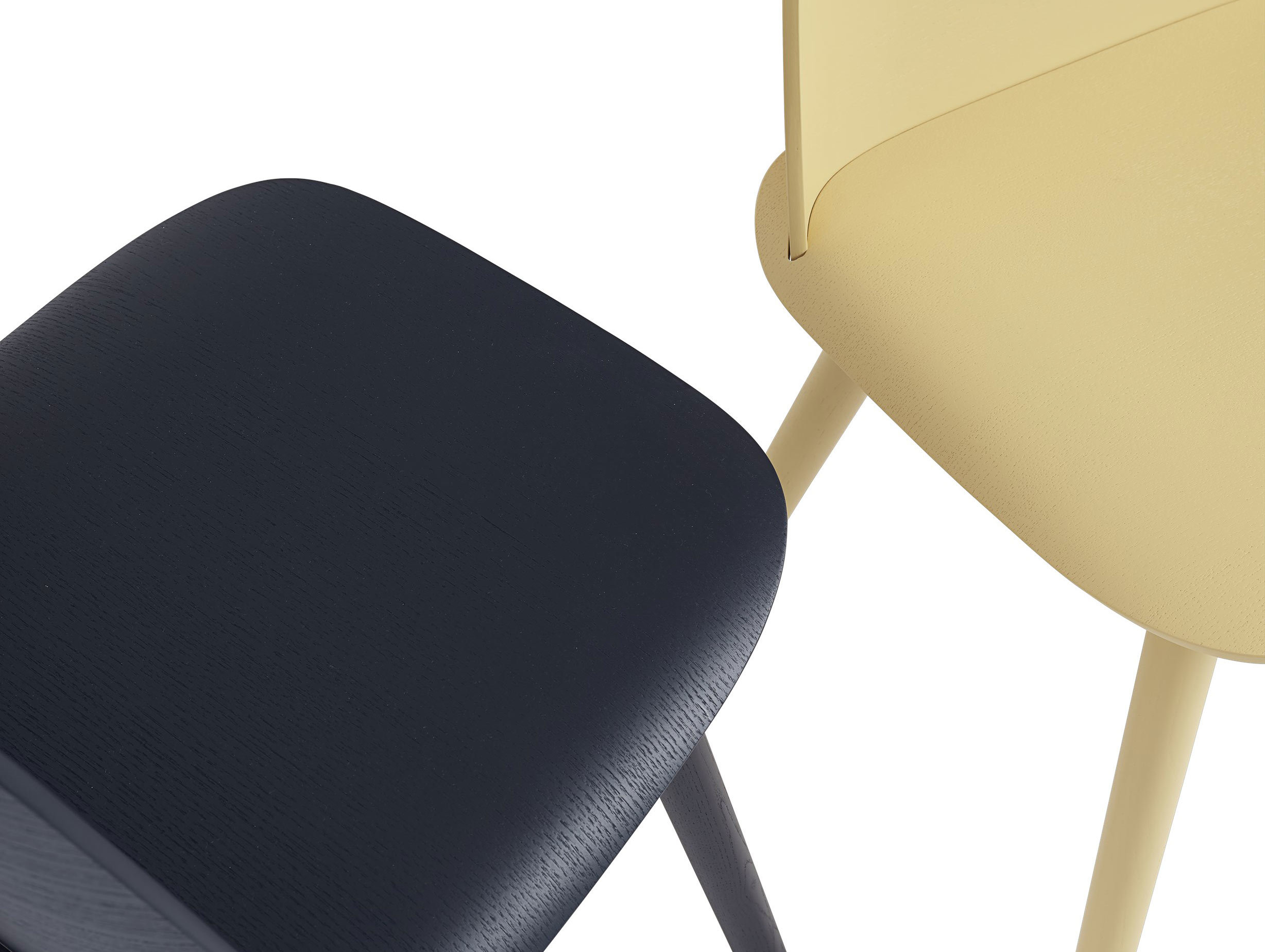 Muuto berd chair sand yellow midnight blue wood